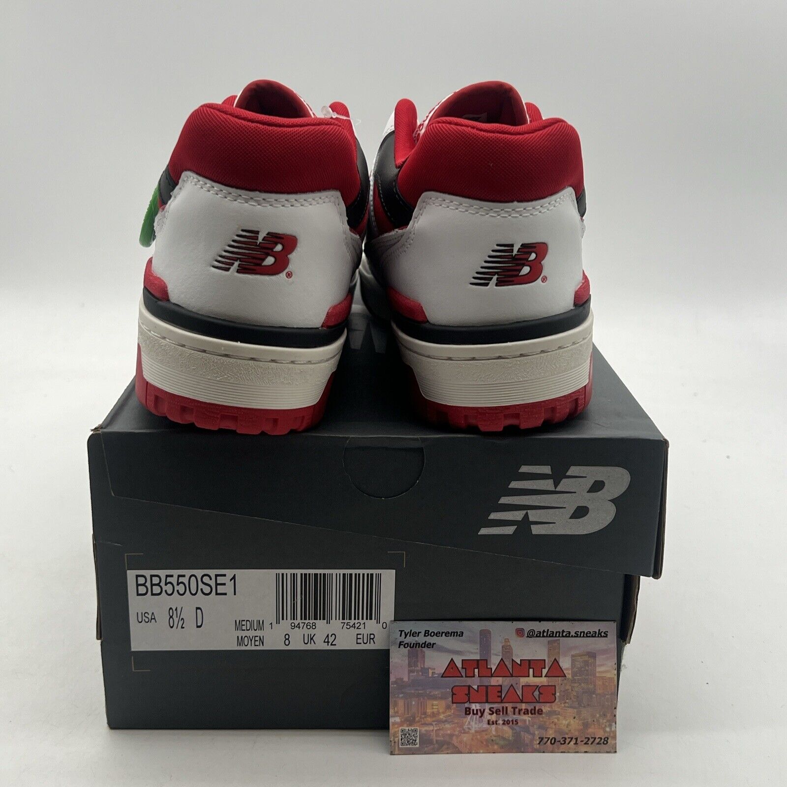 Size 8.5 - New Balance 550 White Team Red (BB550SE1)