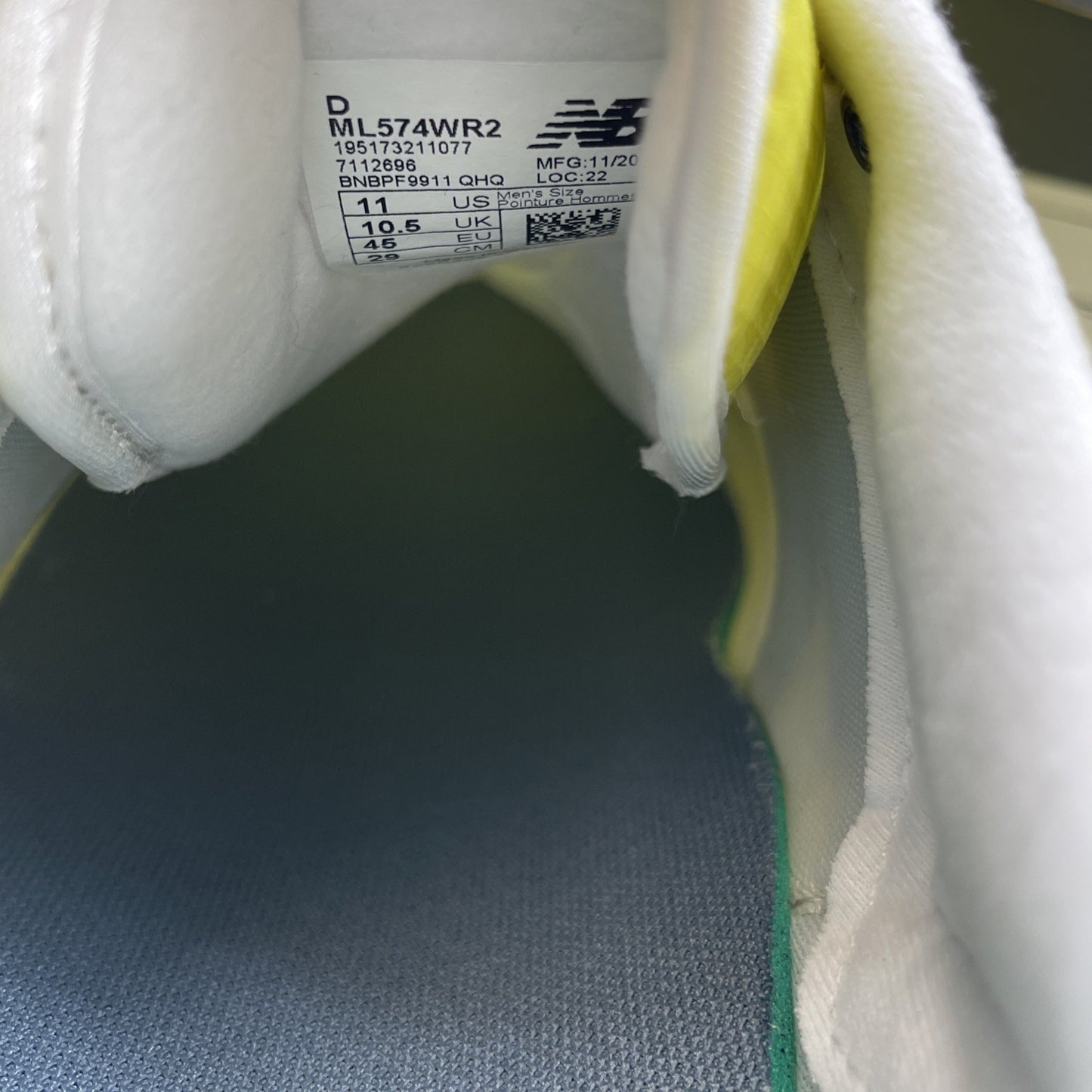 Size 11 - New Balance 574 Citra Yellow Grey Suede Leather (ML574WR2)