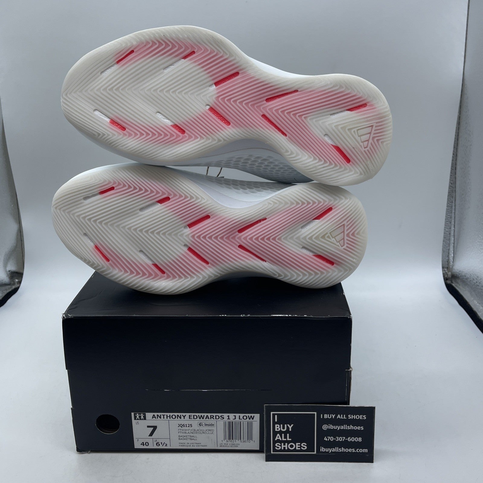 Size 7 - Adidas AE 1 Anthony Edwards LOW White Black Stormtrooper (JQ6140)