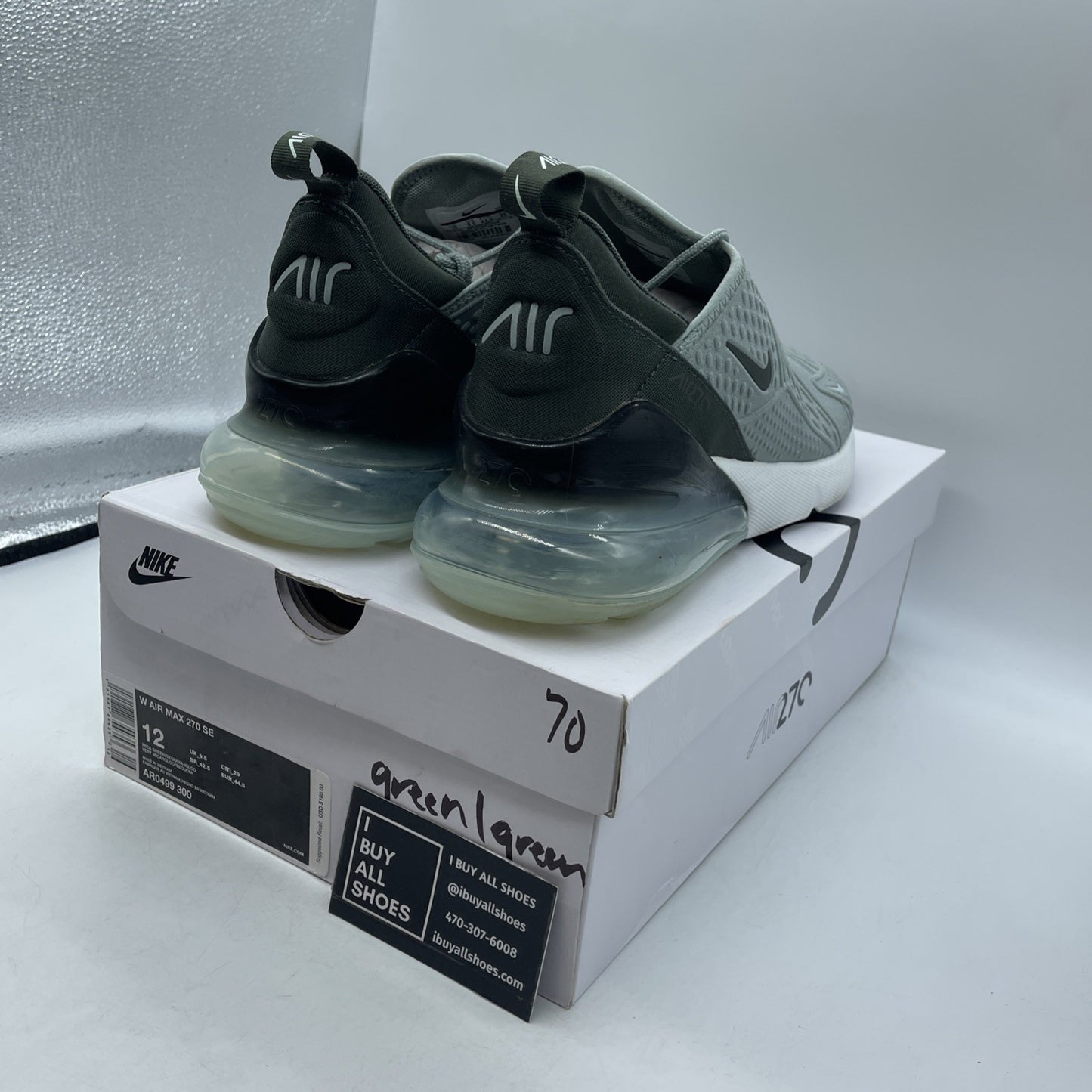 Size 12 - Nike Air Max 270 SE Sneakers Mica Sequoia (AR0499-300)