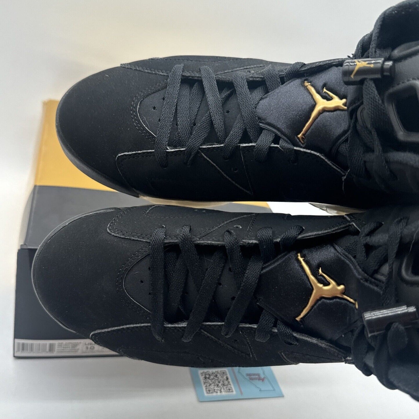 Size 10 - Jordan 6 Retro Defining Moments 2020 Black Gold Suede Icy Soles W Box