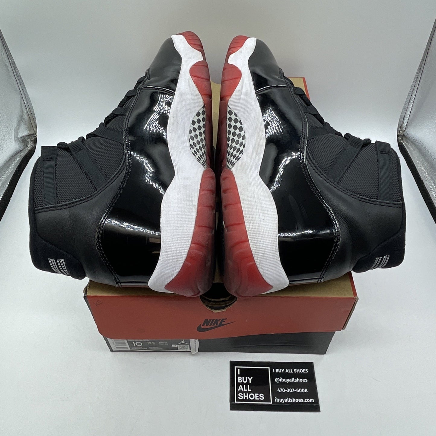 Size 10 - Jordan 11 Retro High Bred Black Red White Suede Leather (378037-061)