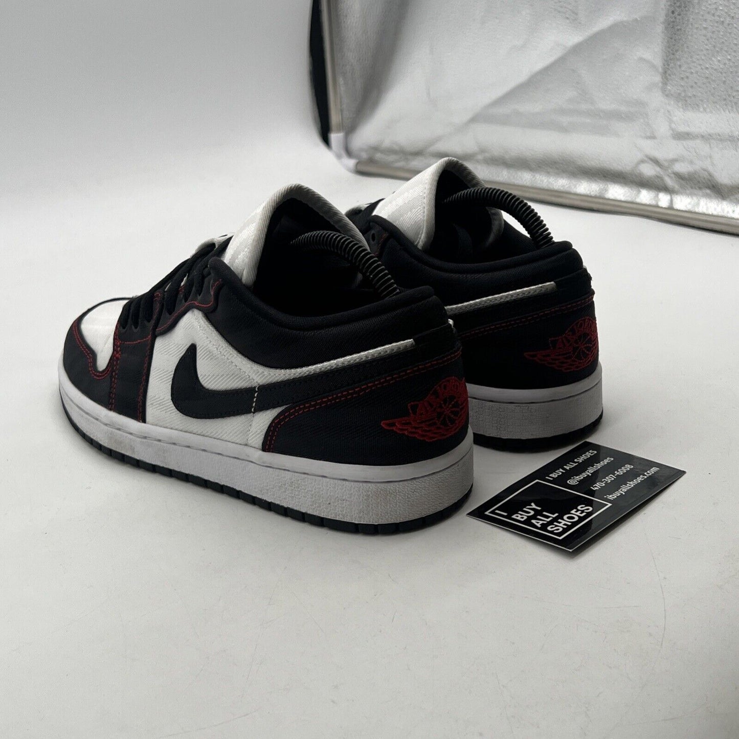 Size 8.5 - Air Jordan 1 SE Utility Low White Black Red W (DD9337-106)