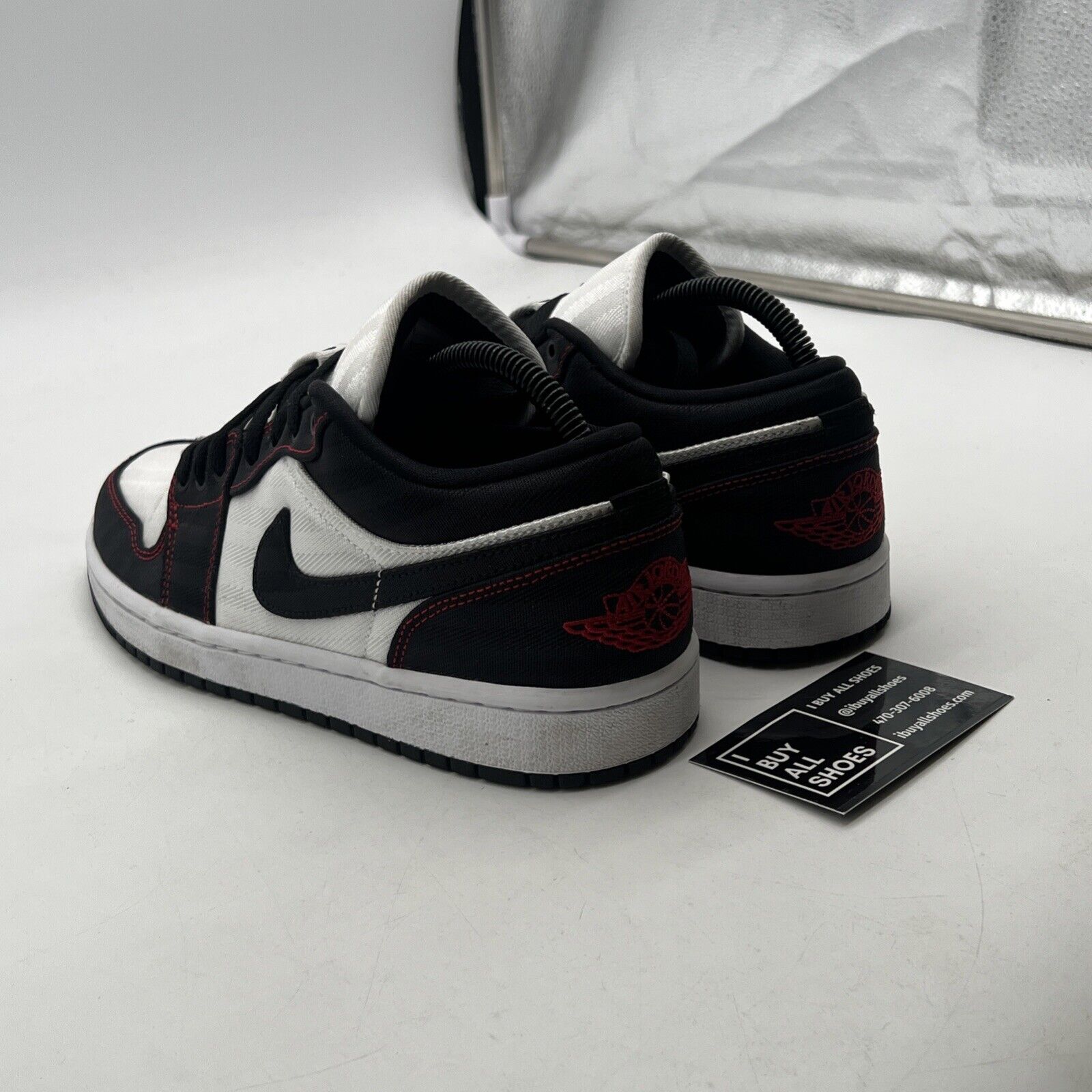 Size 8.5 - Air Jordan 1 SE Utility Low White Black Red W (DD9337-106)