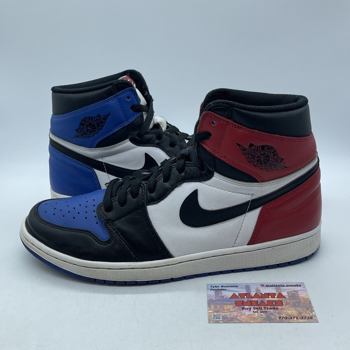 Size 12 - Jordan 1 Retro High OG Top 3 2016 Black Red Blue Leather (555088-026)