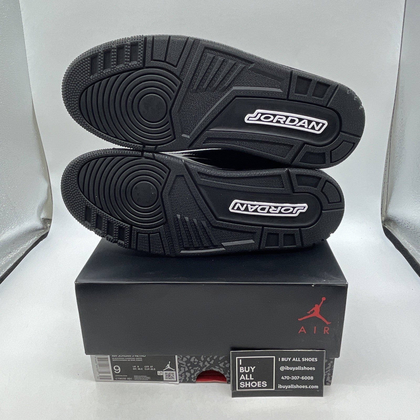 Size 9 - Air Jordan 3 Retro 2025 Black Cat (CT8532-001)