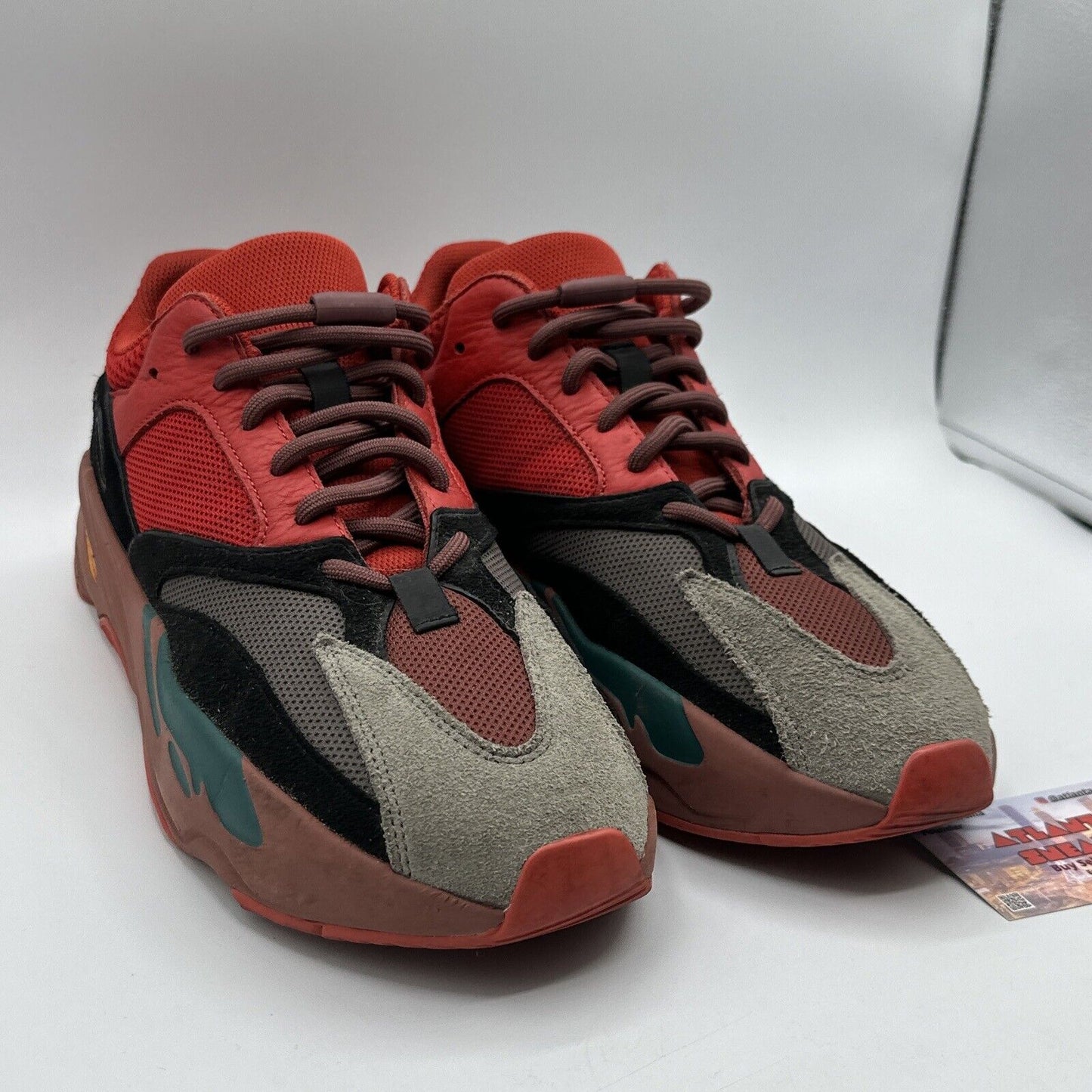 Size 12 - adidas Yeezy Boost 700 MNVN Laceless HI-RES RED 2022 Blue Orange Lace