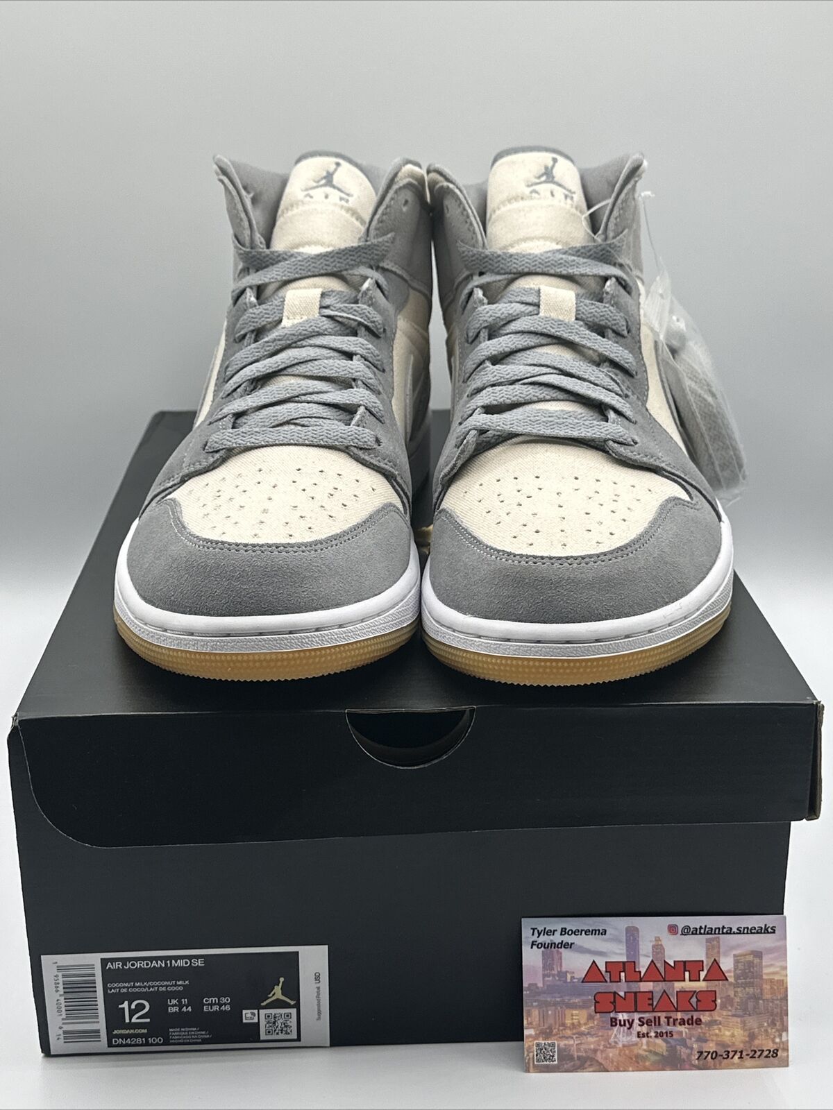 Size 12 - Jordan 1 Mid SE Coconut Milk Particle Gray