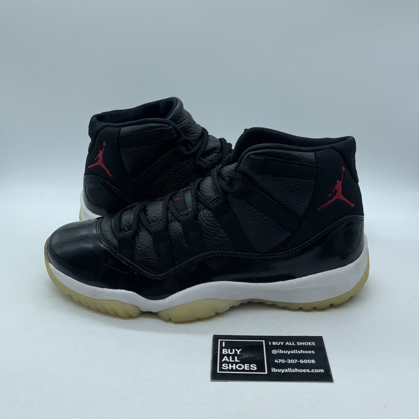 Size 9.5 - Jordan 11 Retro 72-10 Black Red Suede Leather (378037-002)