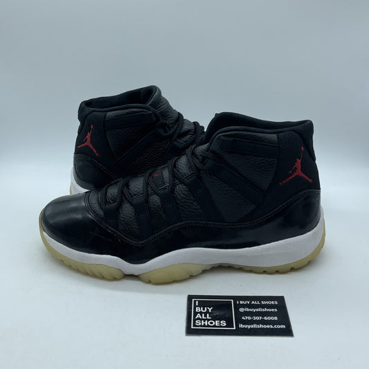 Size 9.5 - Jordan 11 Retro 72-10 Black Red Suede Leather (378037-002)