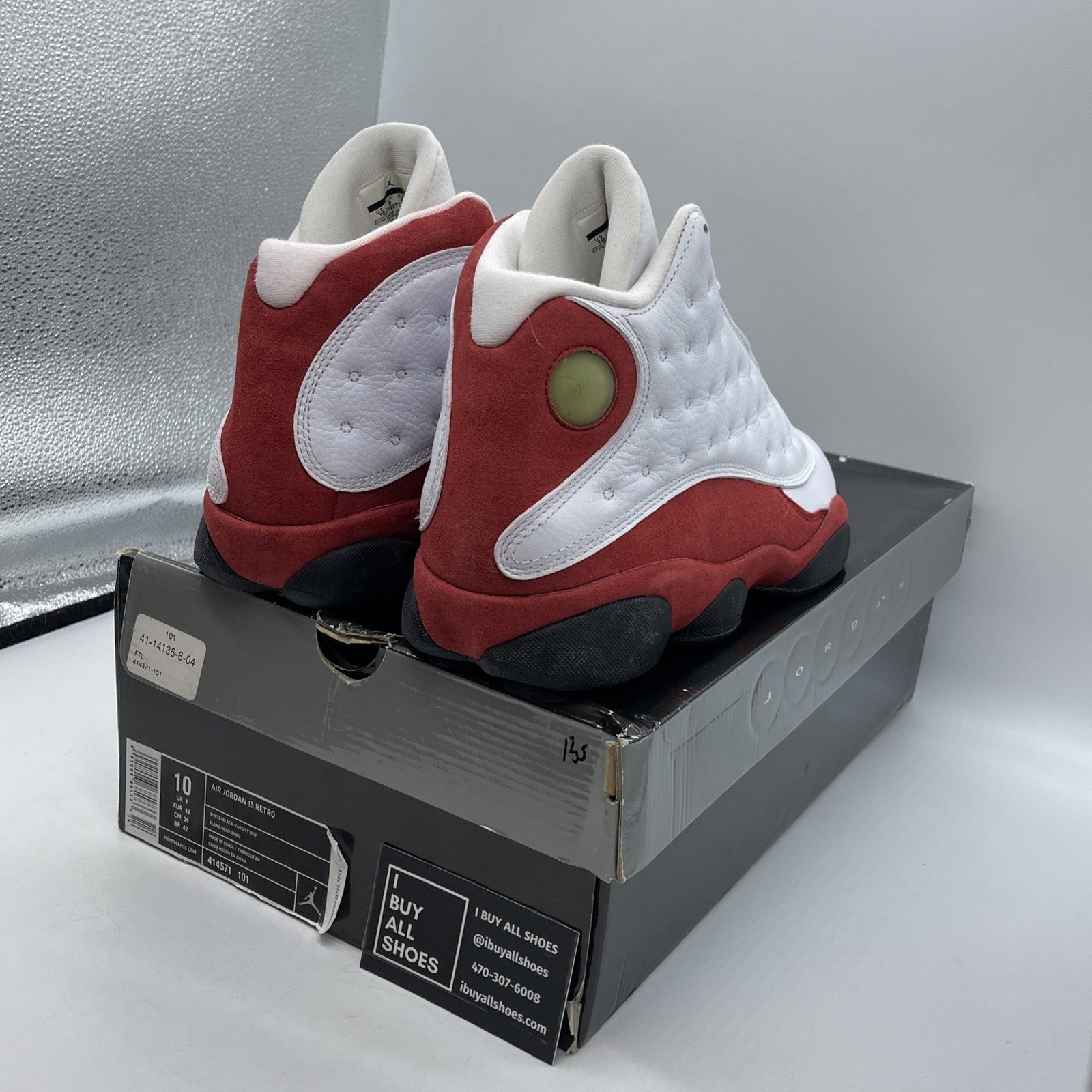 Size 10 - Air Jordan 13 Retro 2010 Cherry White Red Leather Suede (414571-101)