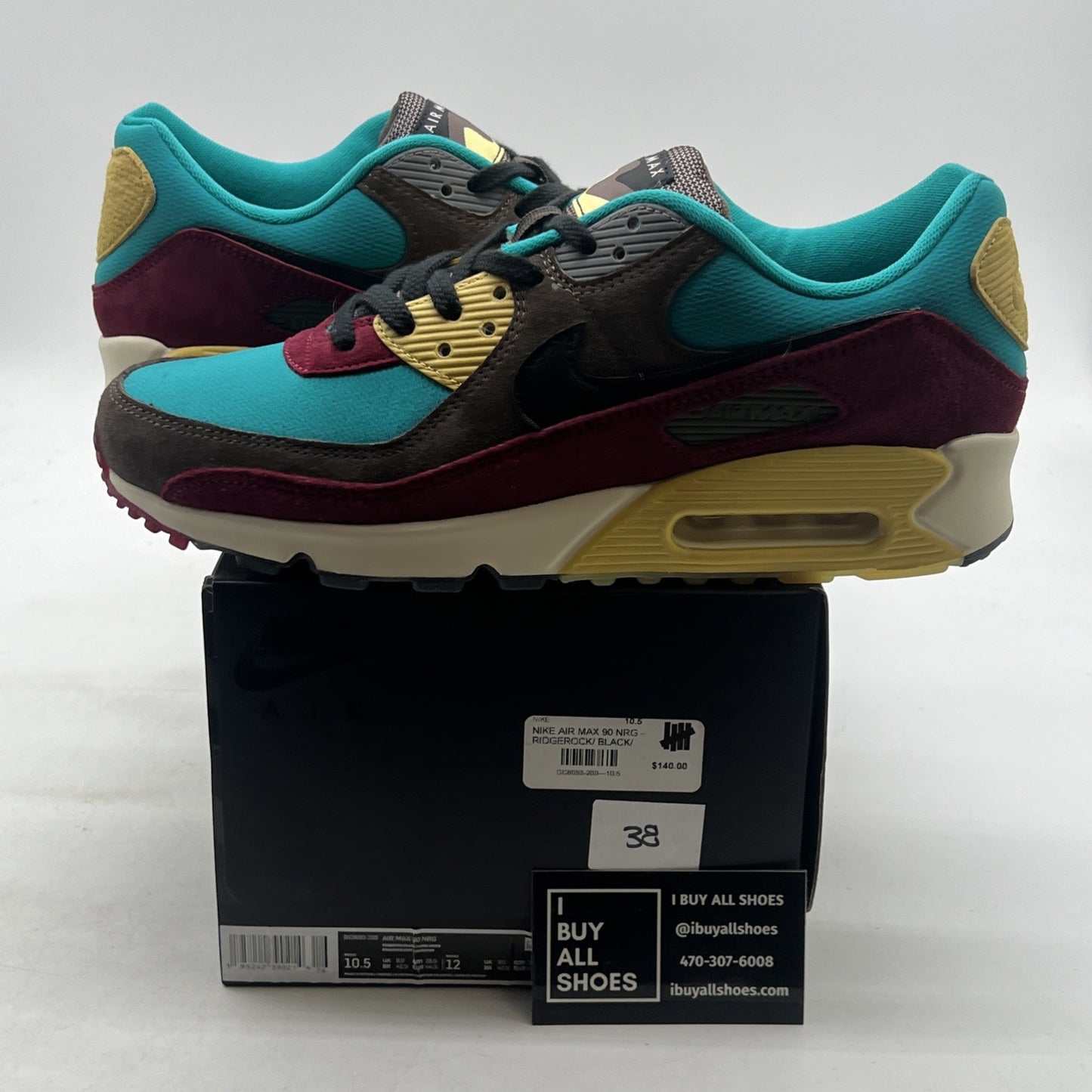 Size 10.5 - Nike Air Max 90 NRG Ridgerock Turbo Green Athletic Shoes DC6083-200