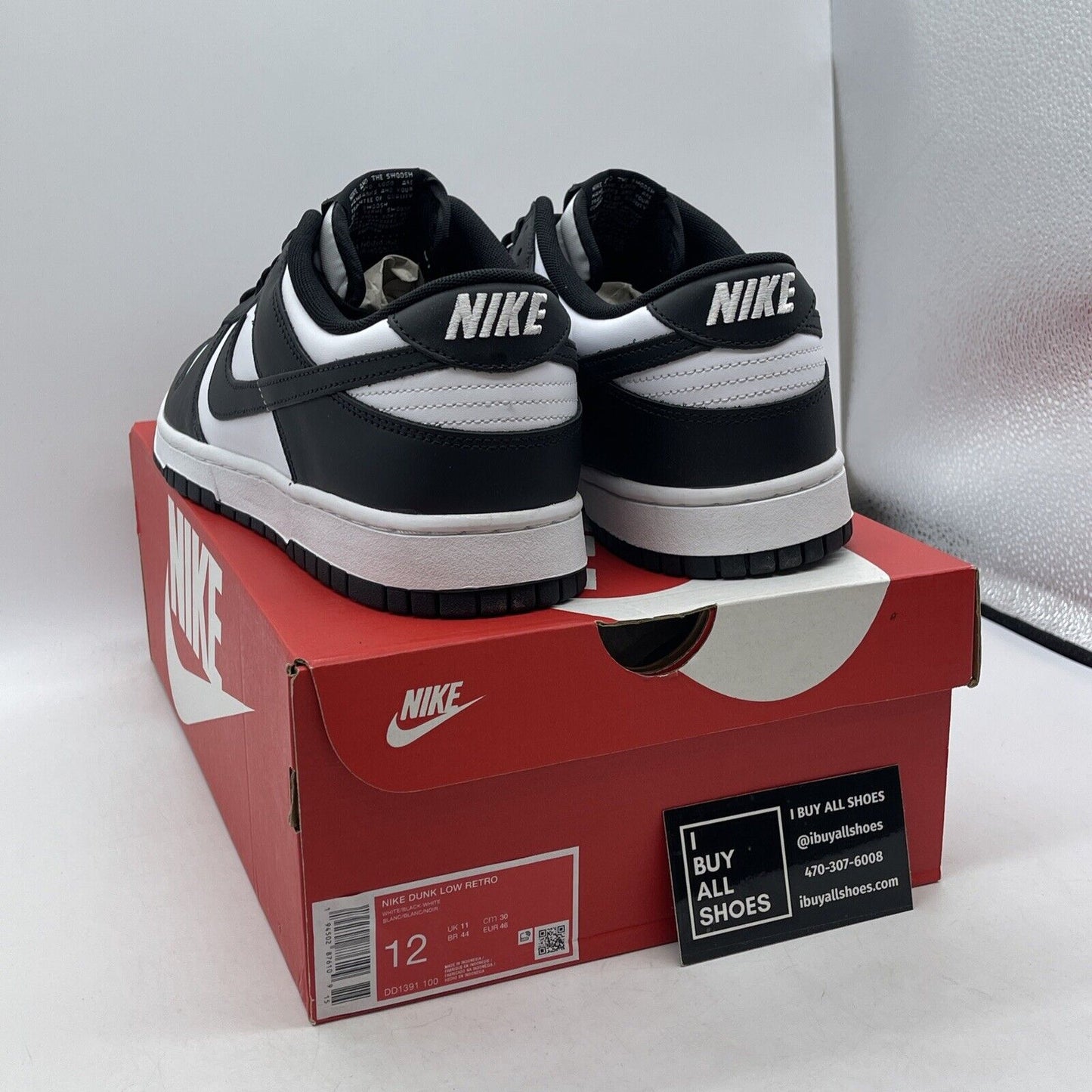 Size 12 - Nike Dunk Low Black White Suede Leather (DD1391-100)