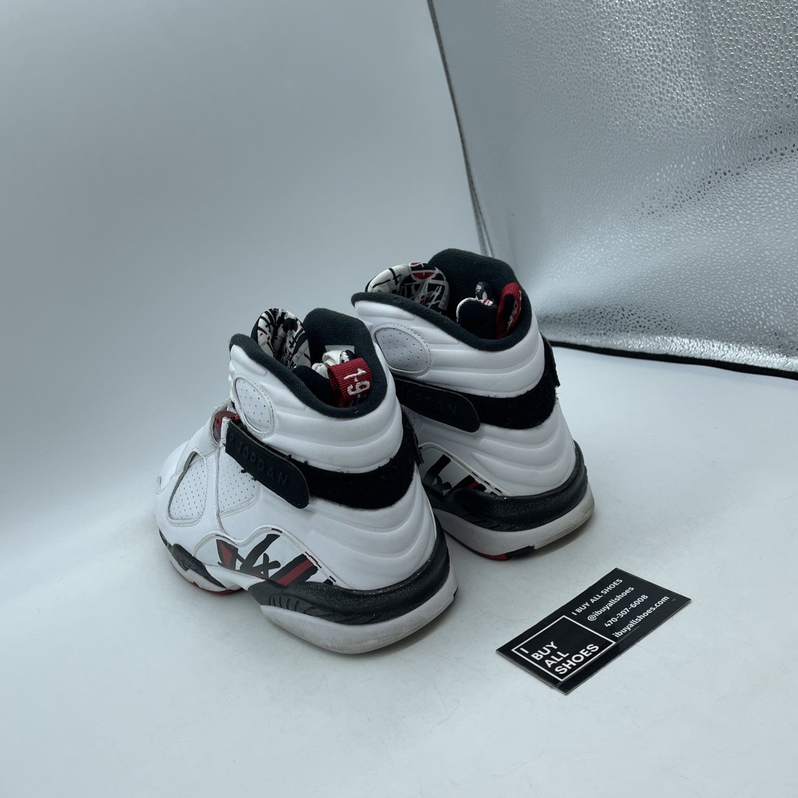 Size 12 - Air Jordan 8 Retro Alternate White Black Red Leather (305381-104)