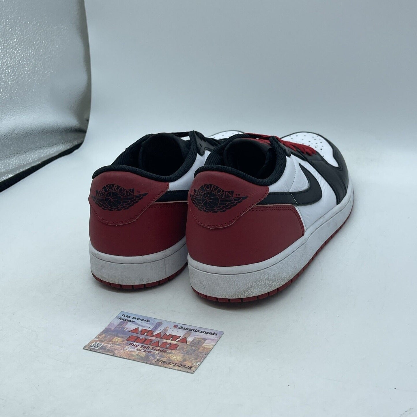 Size 12 - Air Jordan 1 Retro OG Low Black Toe Red White Leather (CZ0790-106)