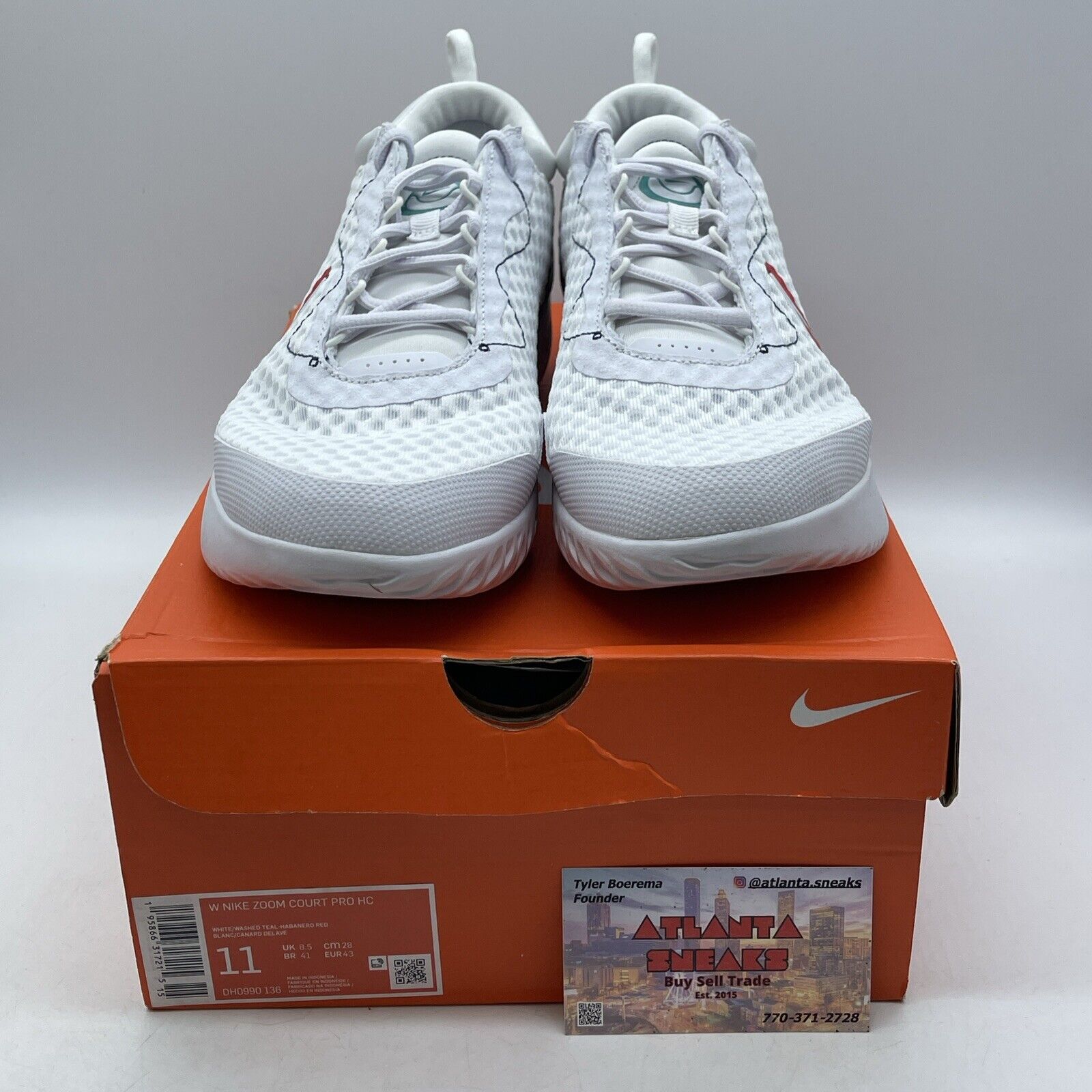 Size 11W - NikeCourt Zoom Pro White Washed Teal Blue Red Suede (DH0990-136)