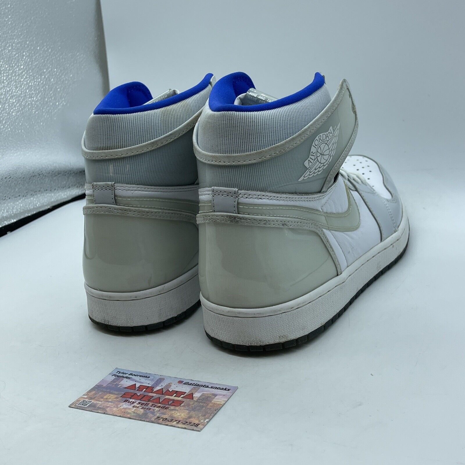 Size 13 - Air Jordan 1 Zoom High Racer Blue Grey White Leather (CK6637-104)