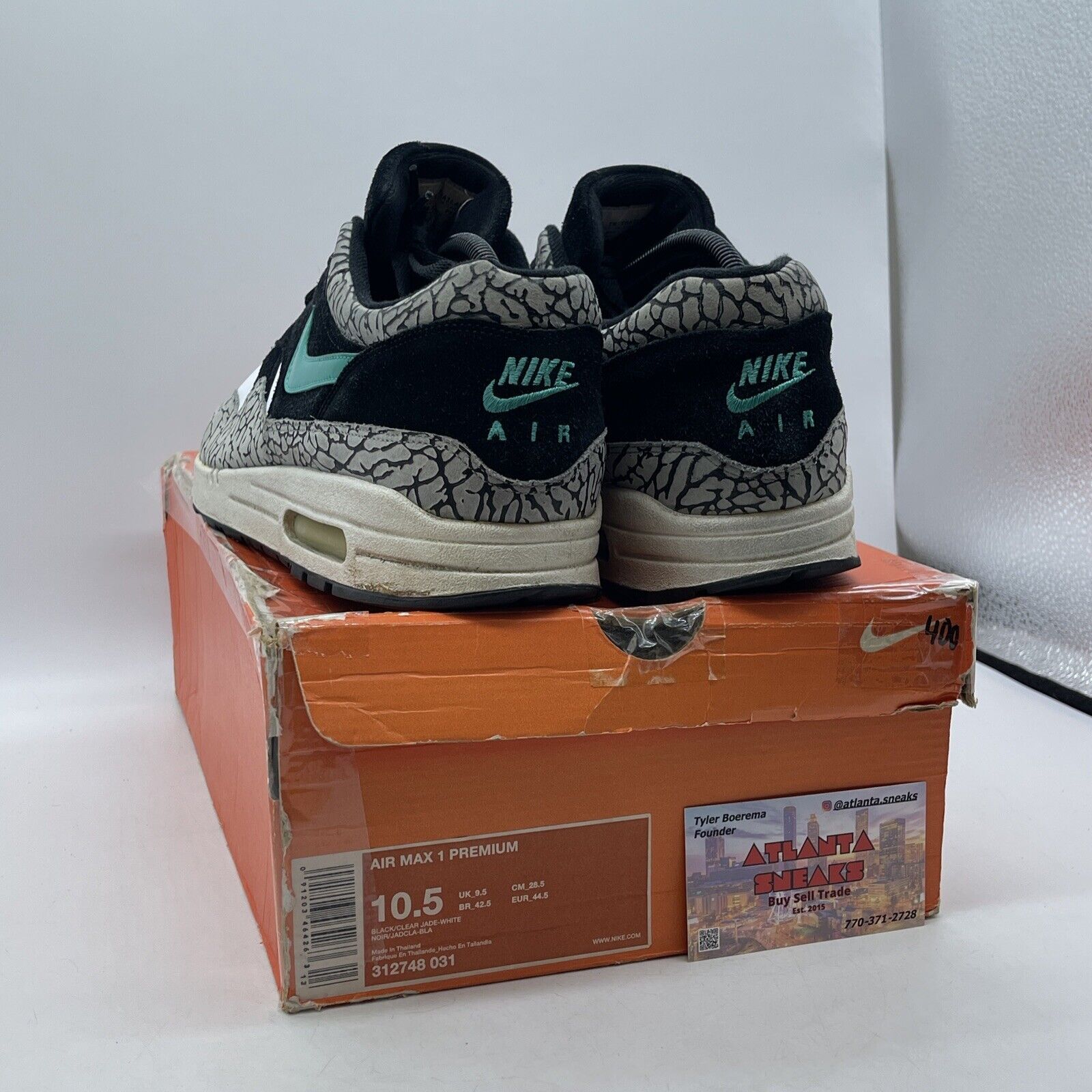 Size 10.5 - Nike Atmos x Air Max 1 Premium Elephant Suede Leather (312748-031)