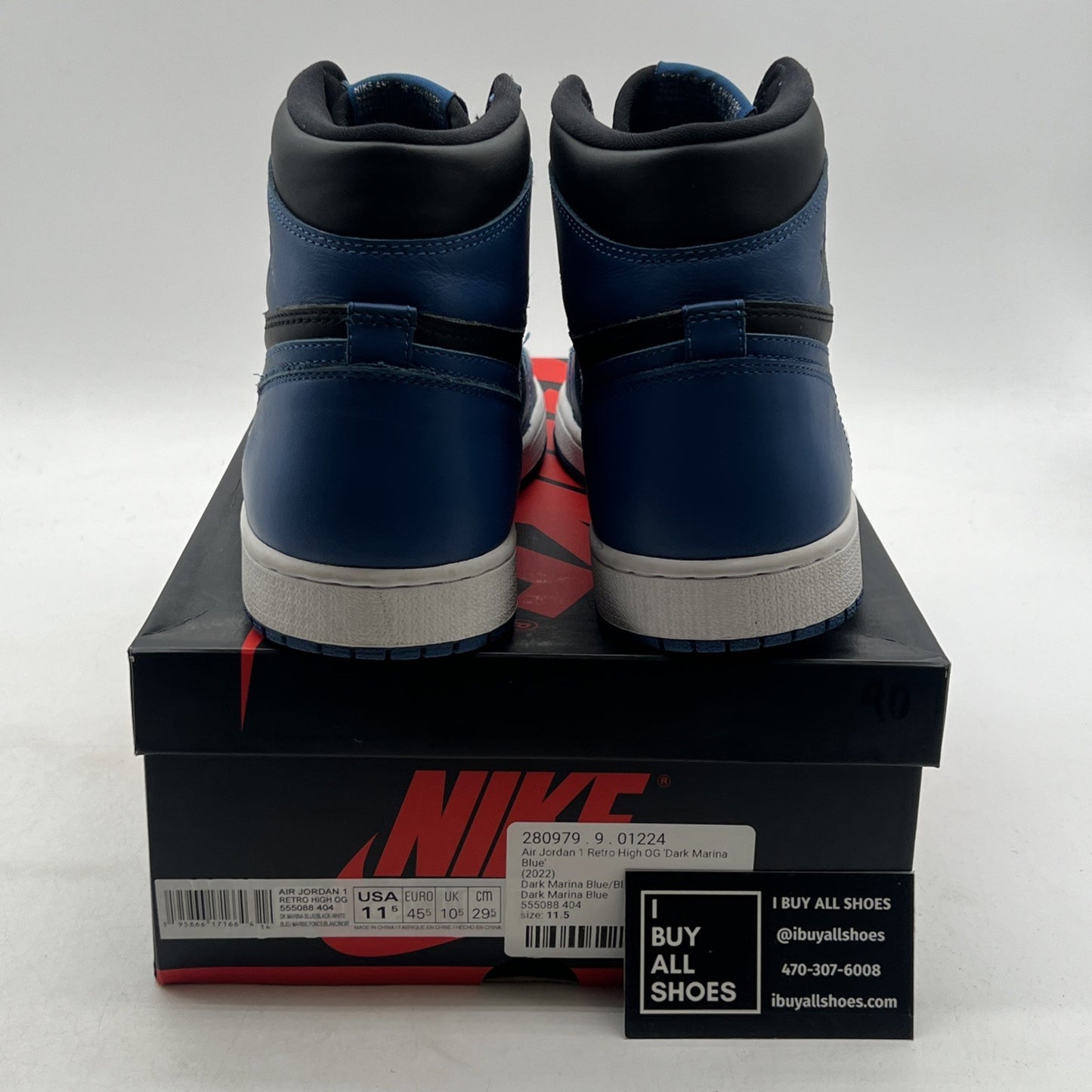 Size 11.5 - Air Jordan 1 Retro OG High Dark Marina Blue (555088-404)