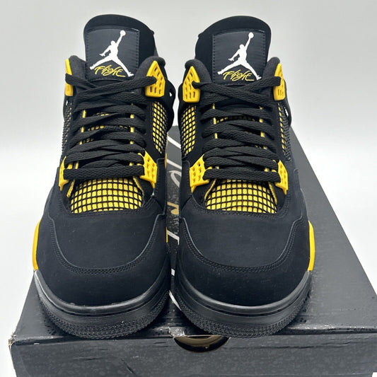 Size 12 - Jordan 4 Retro Mid Thunder Yellow Black Suede New Release Hot Shoes