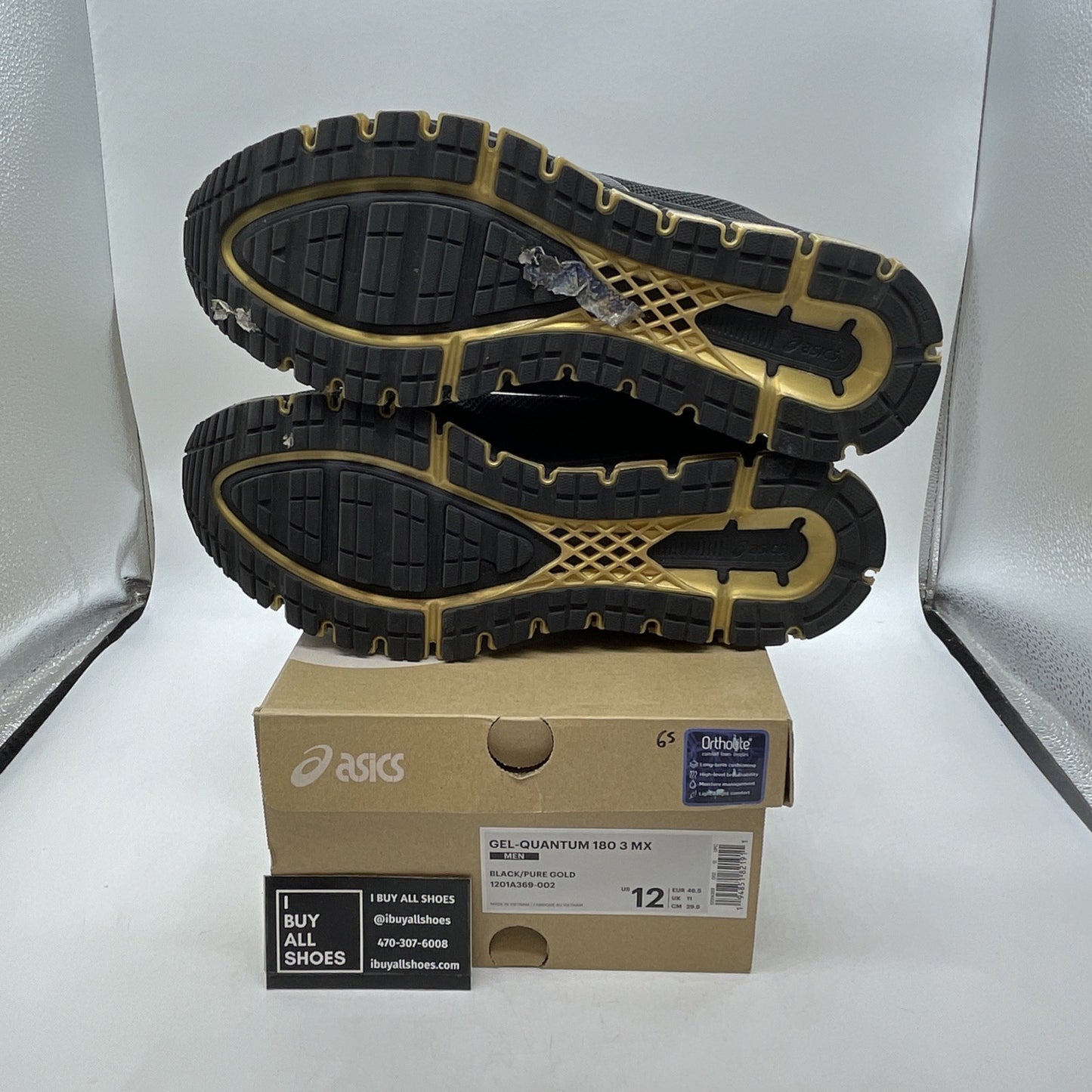 Size 12 - Asics Gel Quantum 90 Black Gold (1201A369-002)