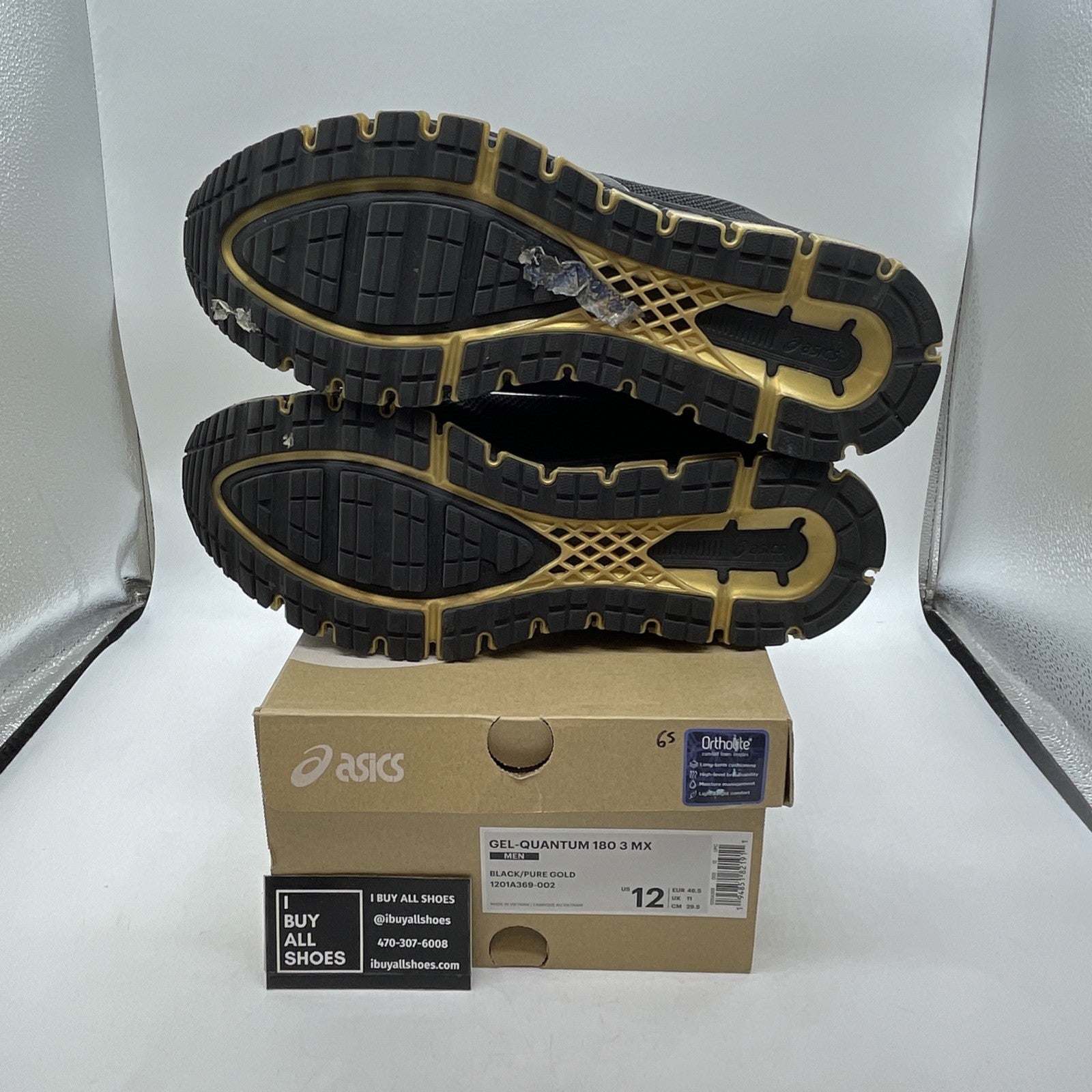 Size 12 - Asics Gel Quantum 90 Black Gold (1201A369-002)