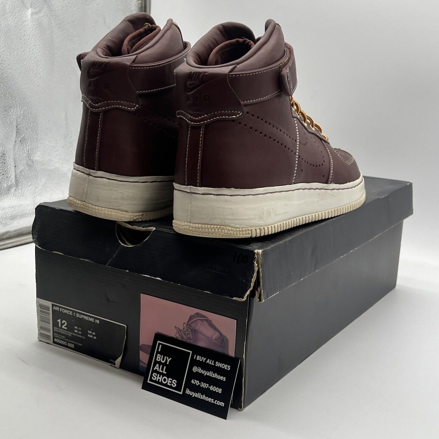 Size 12 - Nike Air Force 1 Supreme High Work Boots (400895-600)