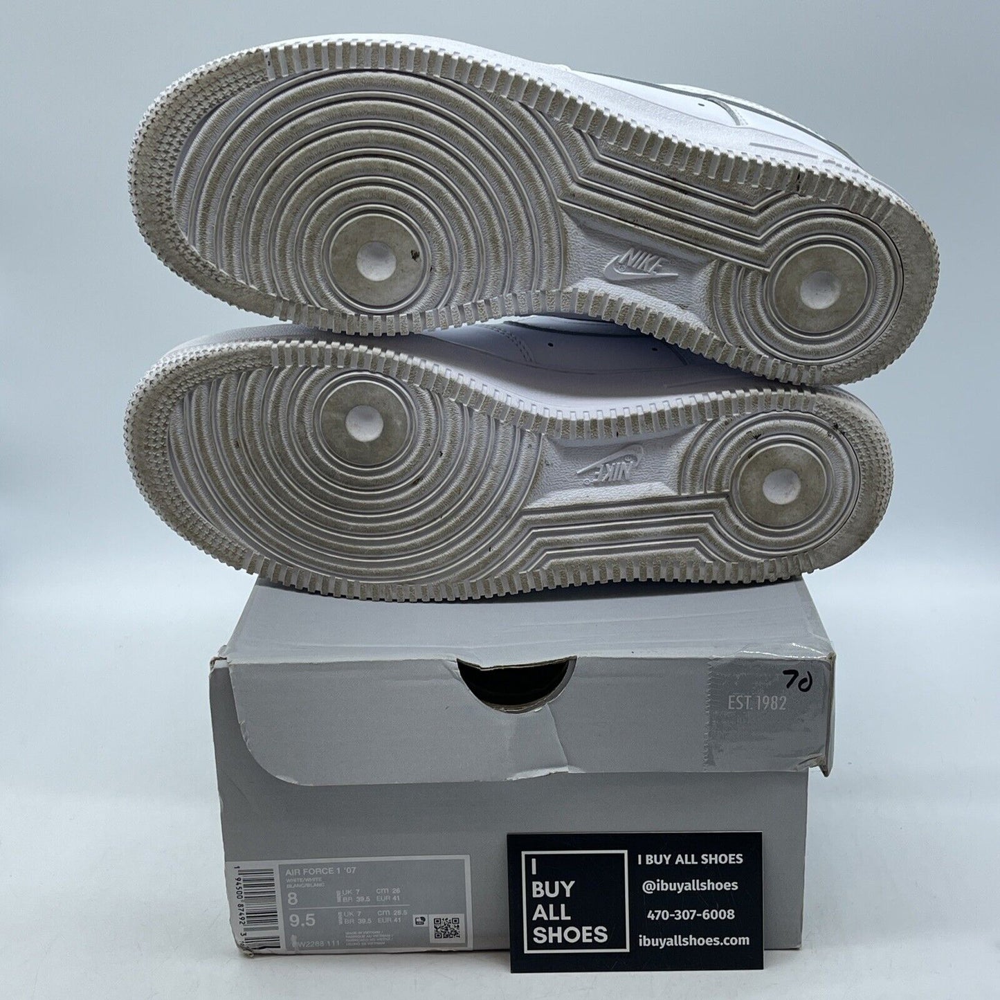 Size 8 - Nike Air Force 1 '07 Low Triple White Leather Suede (CW2288-111)
