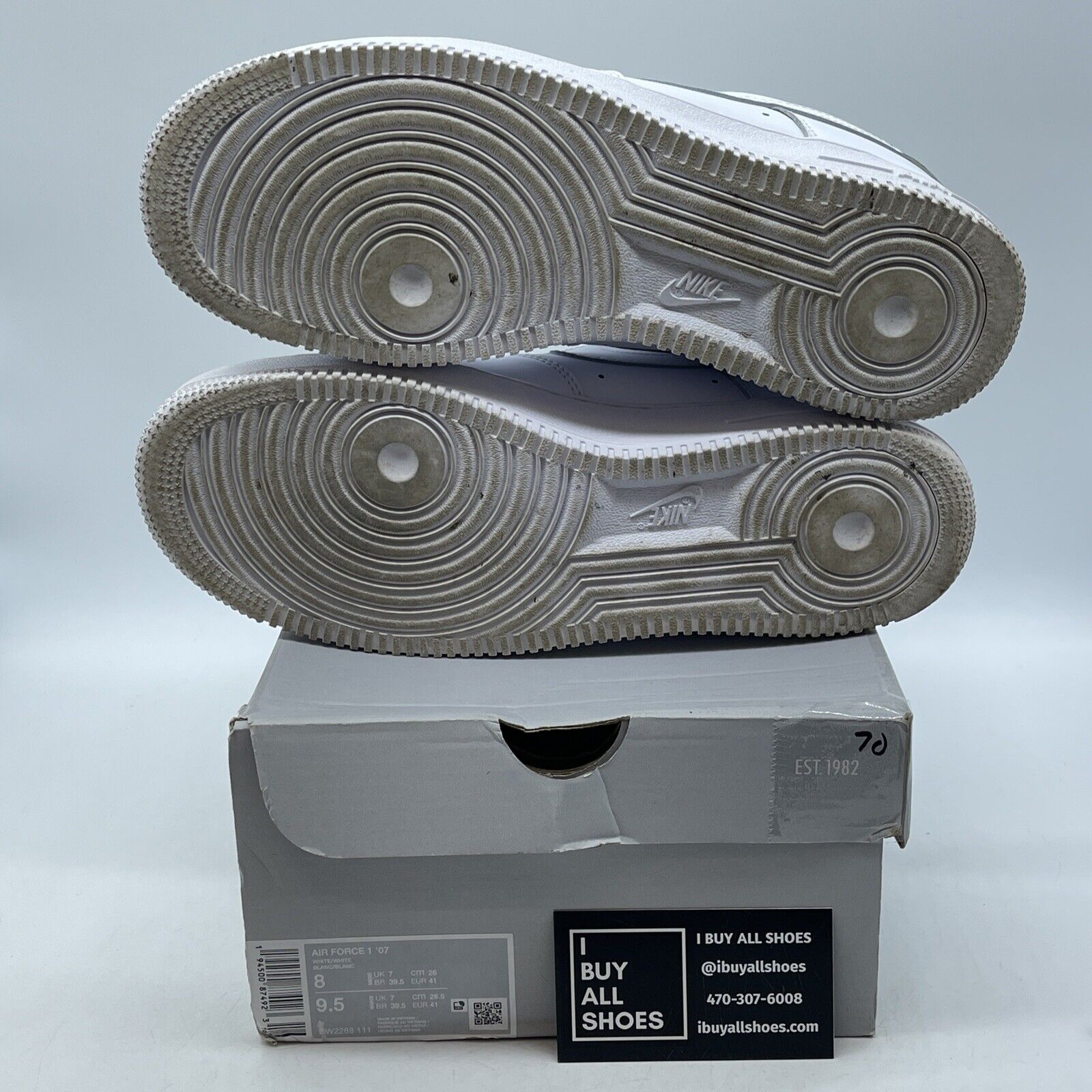 Size 8 - Nike Air Force 1 '07 Low Triple White Leather Suede (CW2288-111)