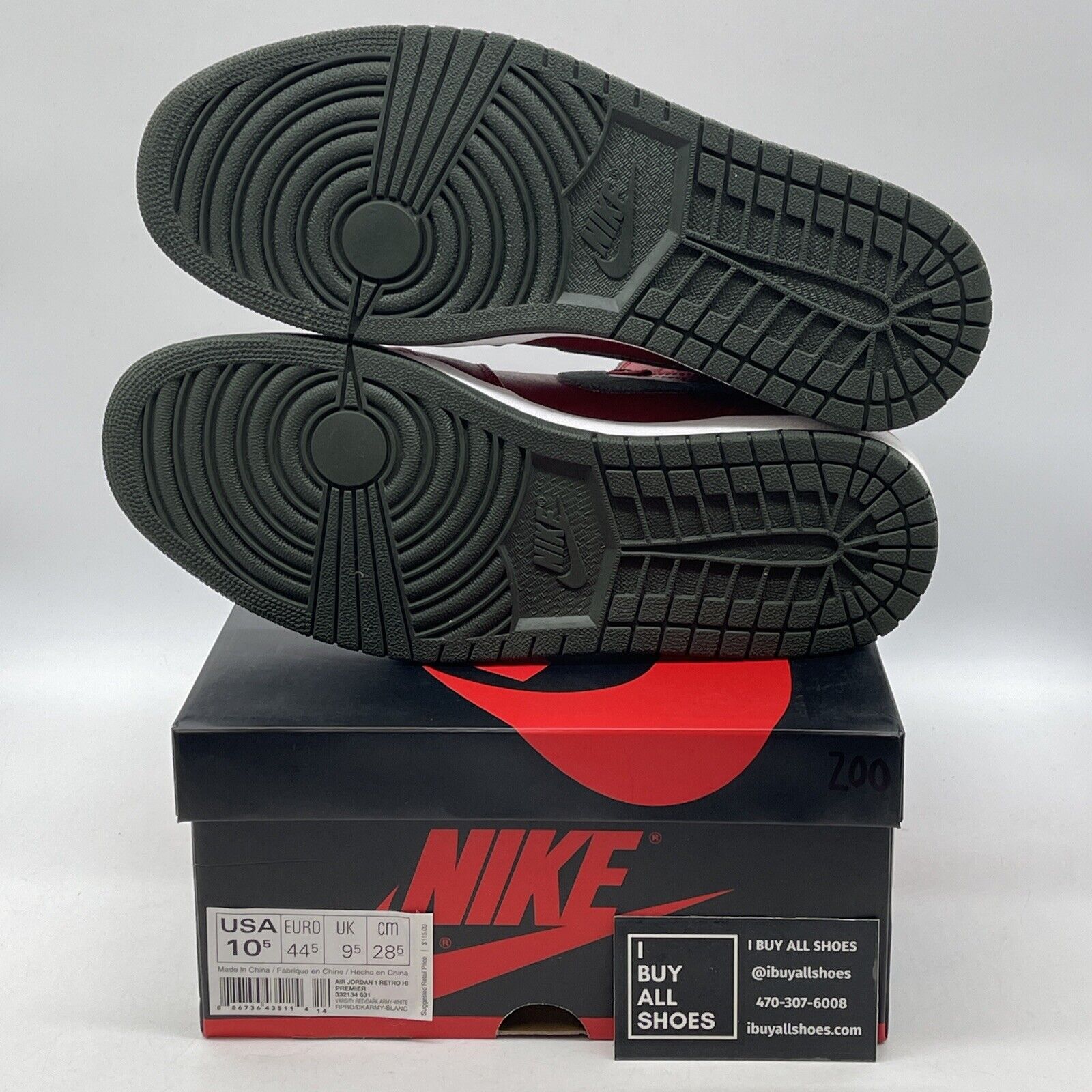 Size 10.5 - Air Jordan 1 Retro Premier 2013 High Gucci Red Green (332134-631)