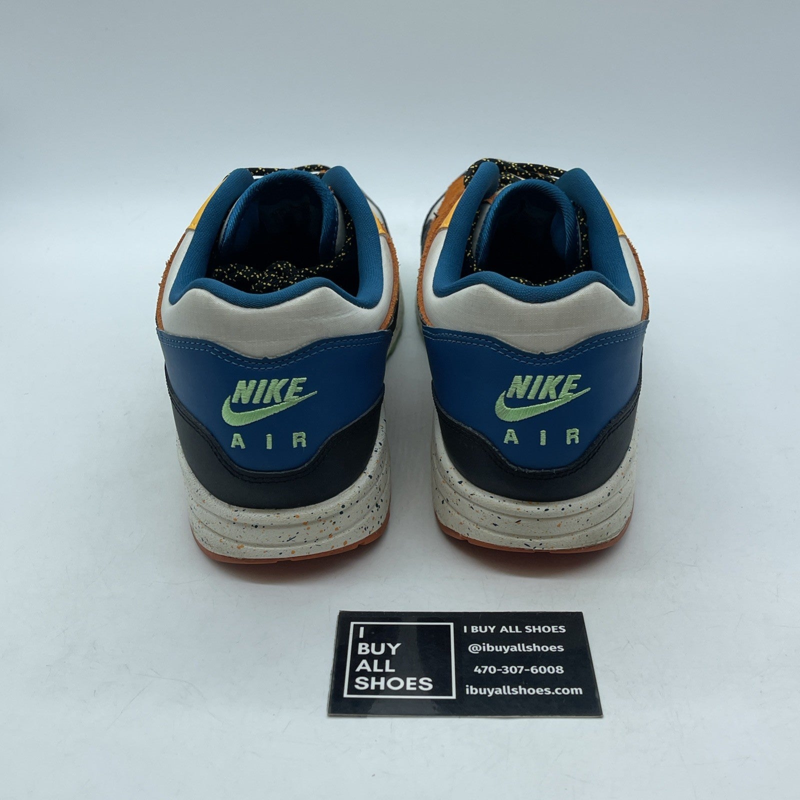 Size 11.5 - Nike Air Max 1 Multi Mix Black White Blue Suede (CZ8140-001)