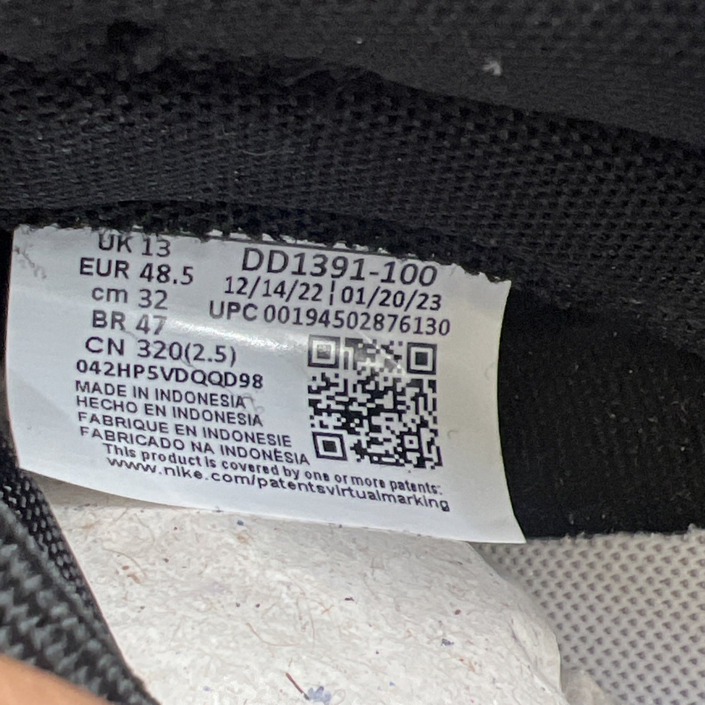 Size 14 - Nike Dunk Low Black White (DD1391-100)