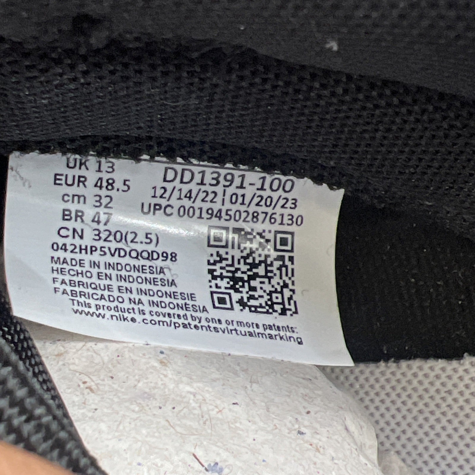 Size 14 - Nike Dunk Low Black White (DD1391-100)