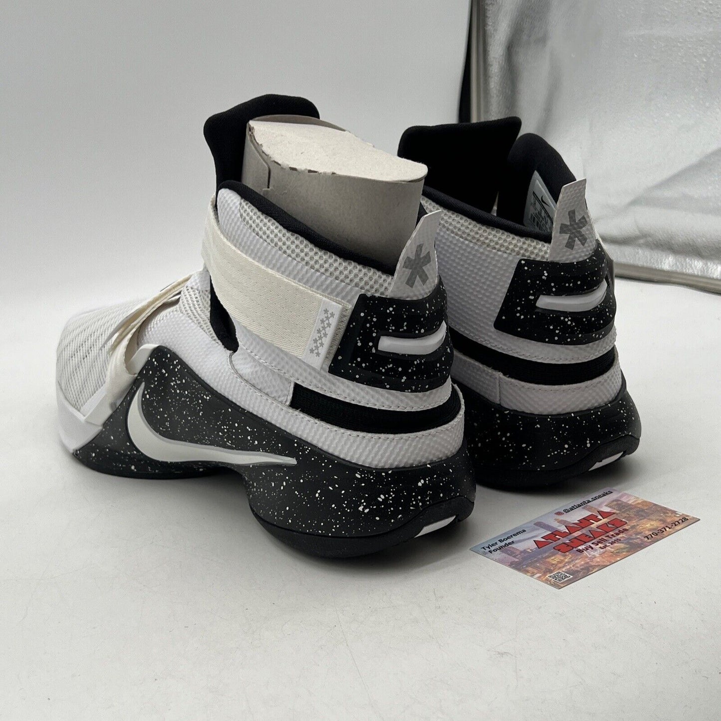 Size 14 - Nike LeBron Soldier 9 TB Team Oreo White Black (846246-110)