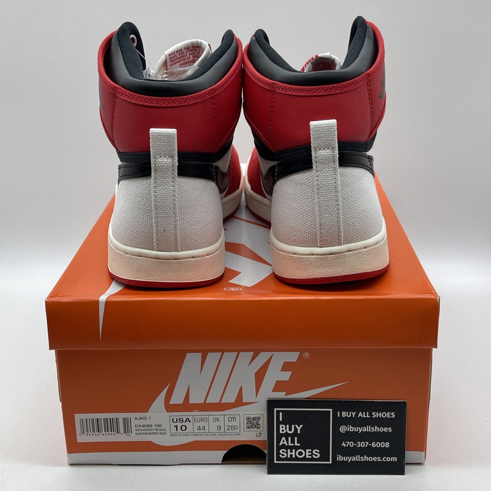 Size 10 - Air Jordan 1 AJ KO Chicago 2021 Red White Black Suede (DA9089-100)