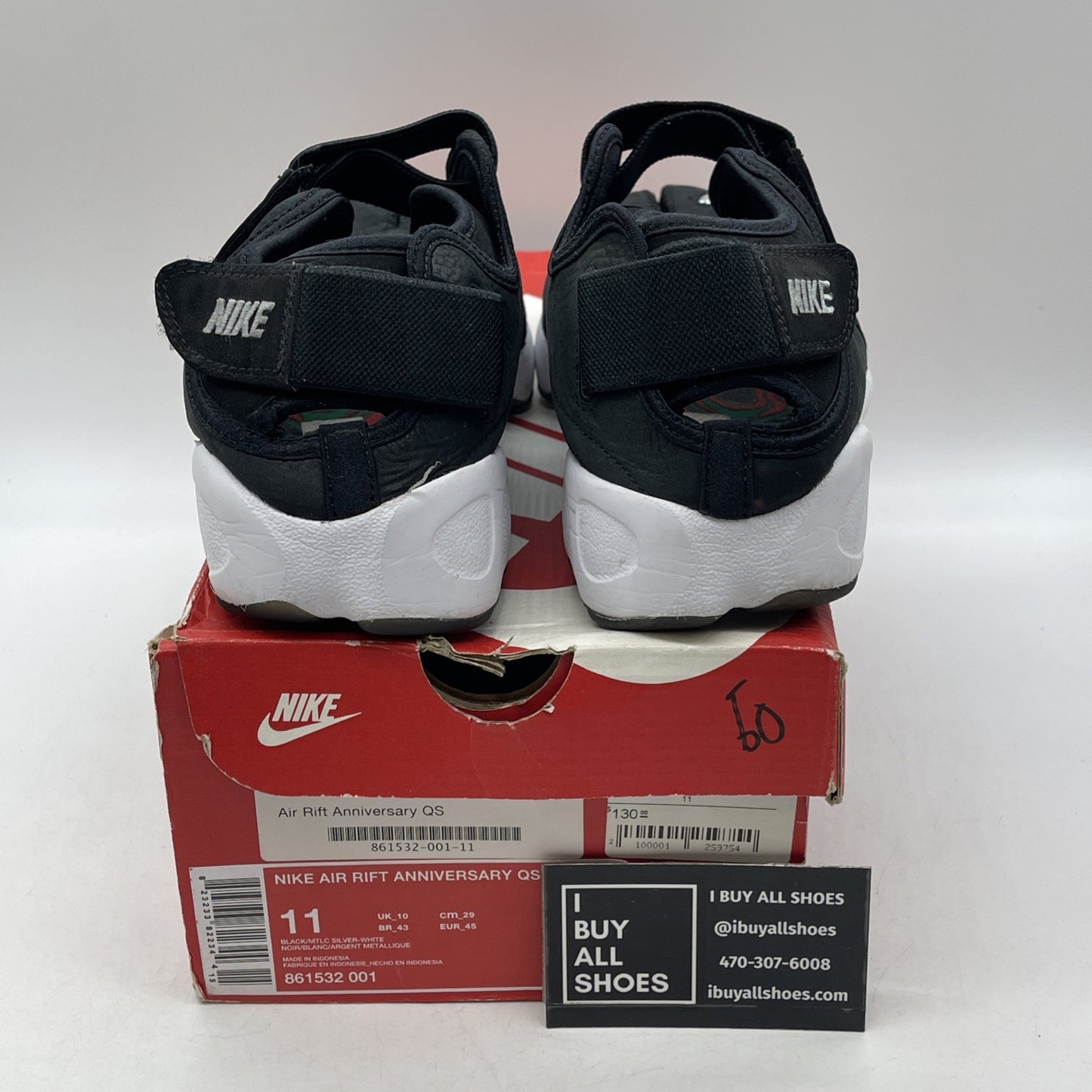 Size 11 - Nike Air Rift Anniversary QS Black (861532-001)
