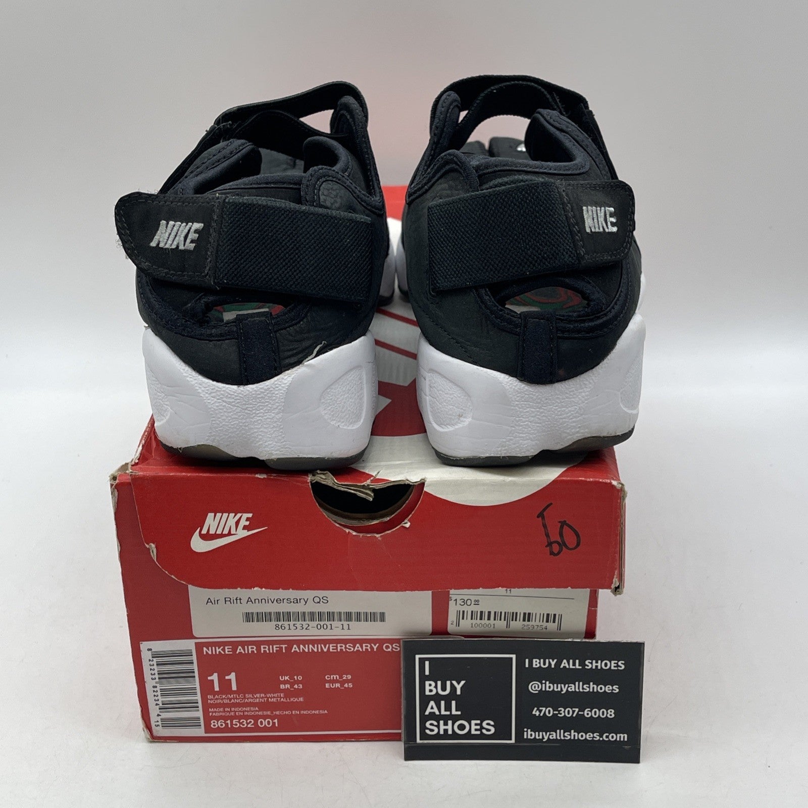 Size 11 - Nike Air Rift Anniversary QS Black (861532-001)