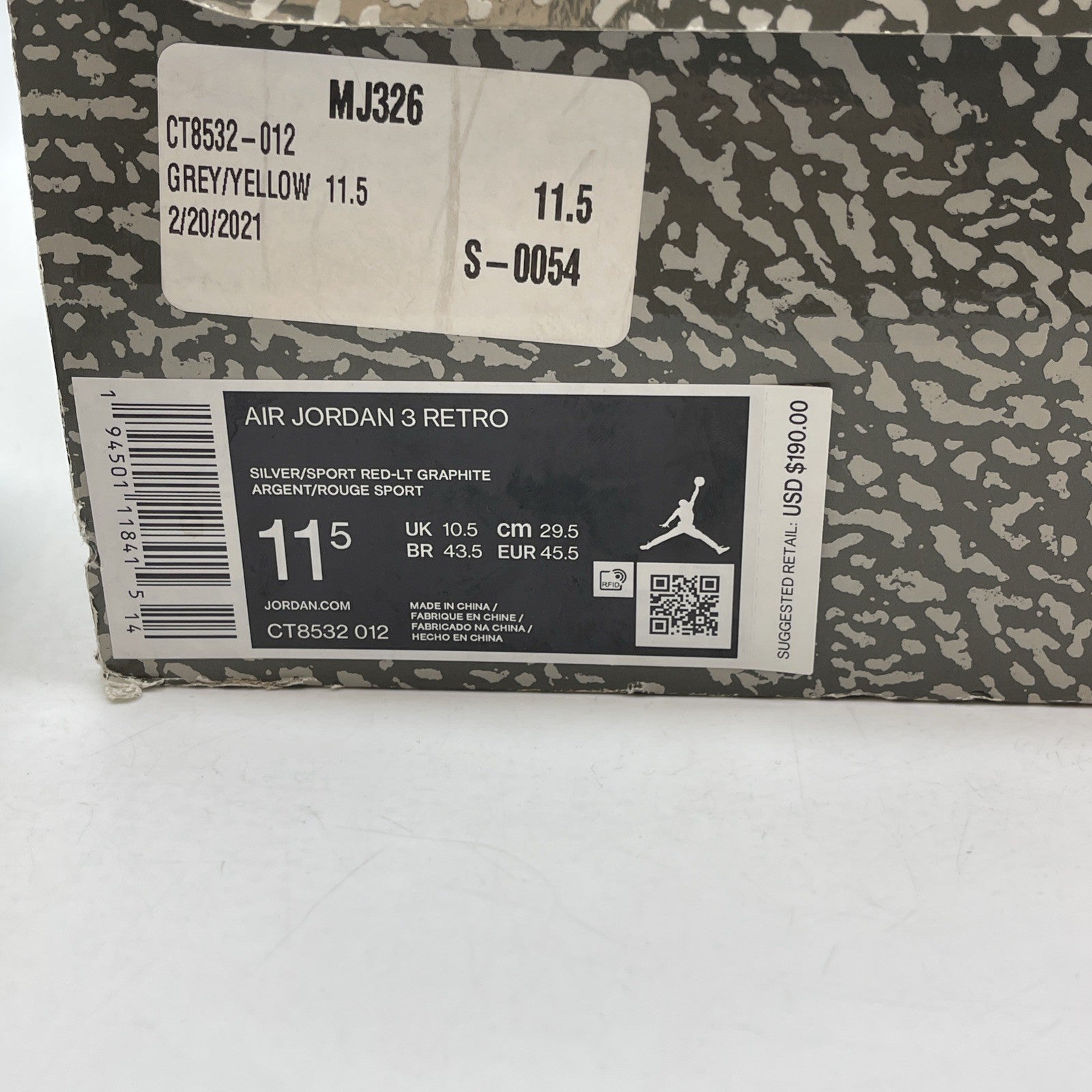Size 11.5 - Jordan 6 Retro Mid Georgetown Grey White Suede (CT85332-012)
