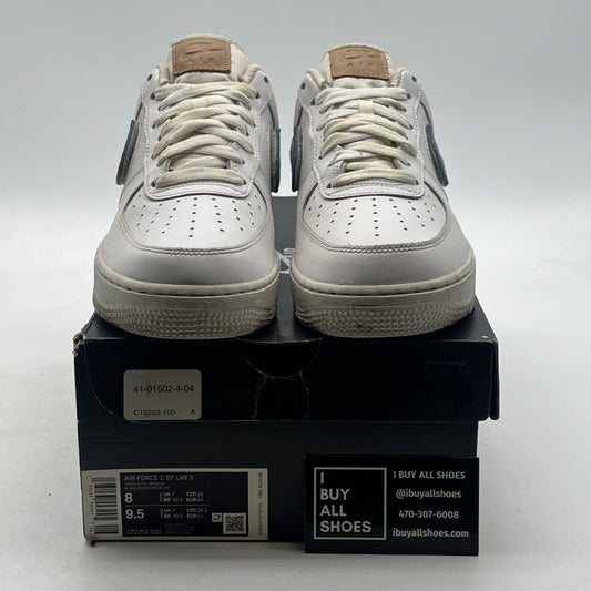 Size 8 - Nike Air Force 1 '07 LV8 Low Removable Swoosh - White Vachetta Tan