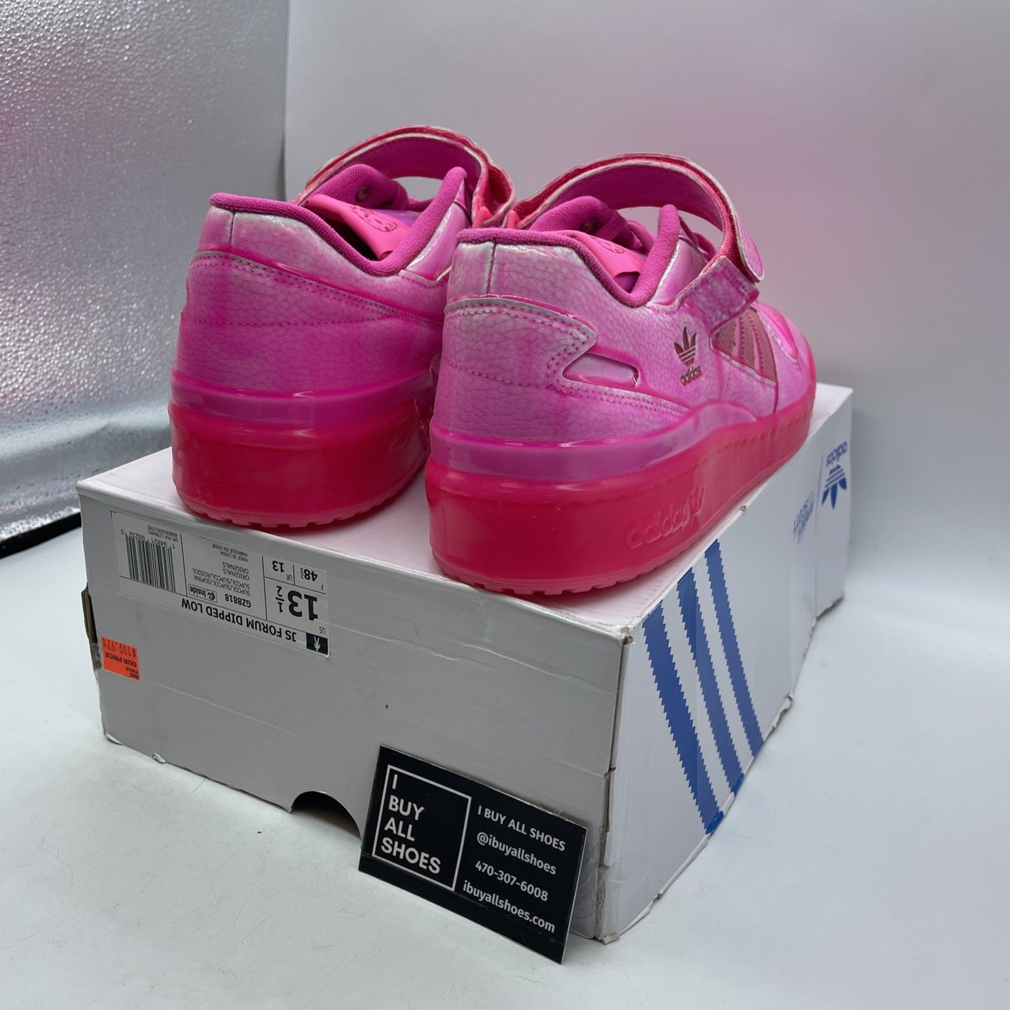 Size 13.5 - Jeremy Scott x Adidas Forum Low Dipped Solar Pink (GZ8818)