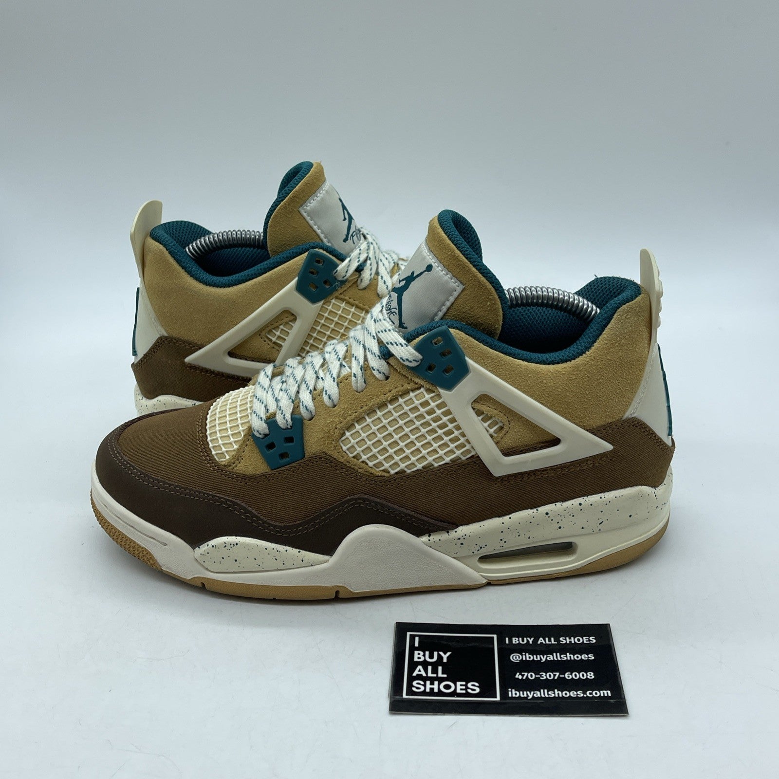 Size 7Y (GS) - Jordan 4 Retro Low Cacao Wow 2023 Brown Blue Suede (FB2214-200)