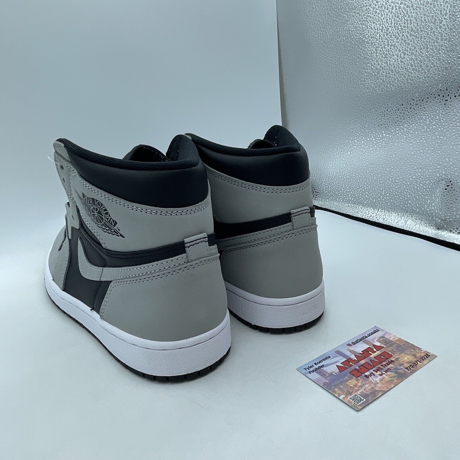 Size 8.5 - Jordan 1 Retro OG High Shadow 2.0 Grey White Black Suede (555088-035)