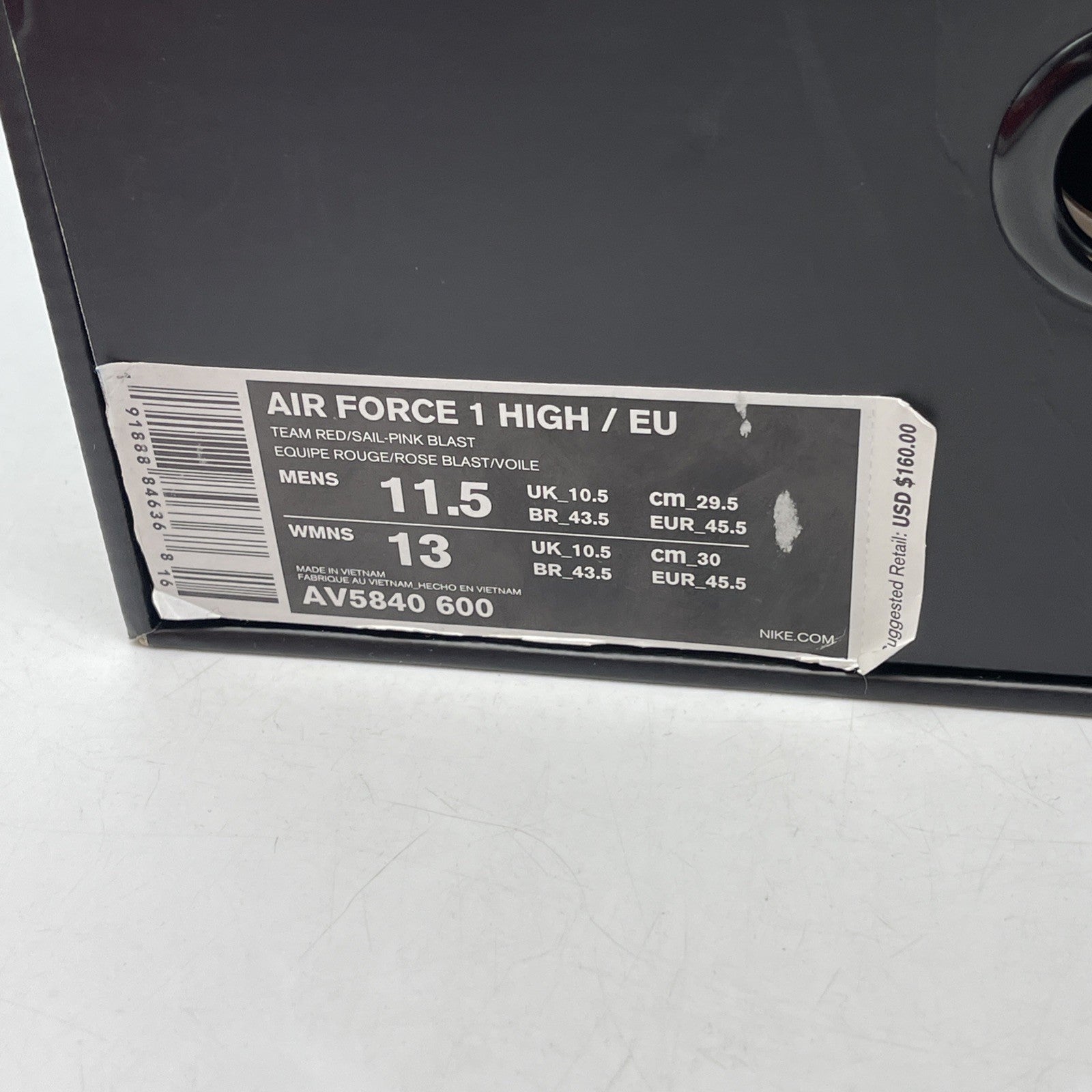 Size 11.5 - Emotionally Unavailable x Nike Air Force 1 High Heart (AV5840-600)