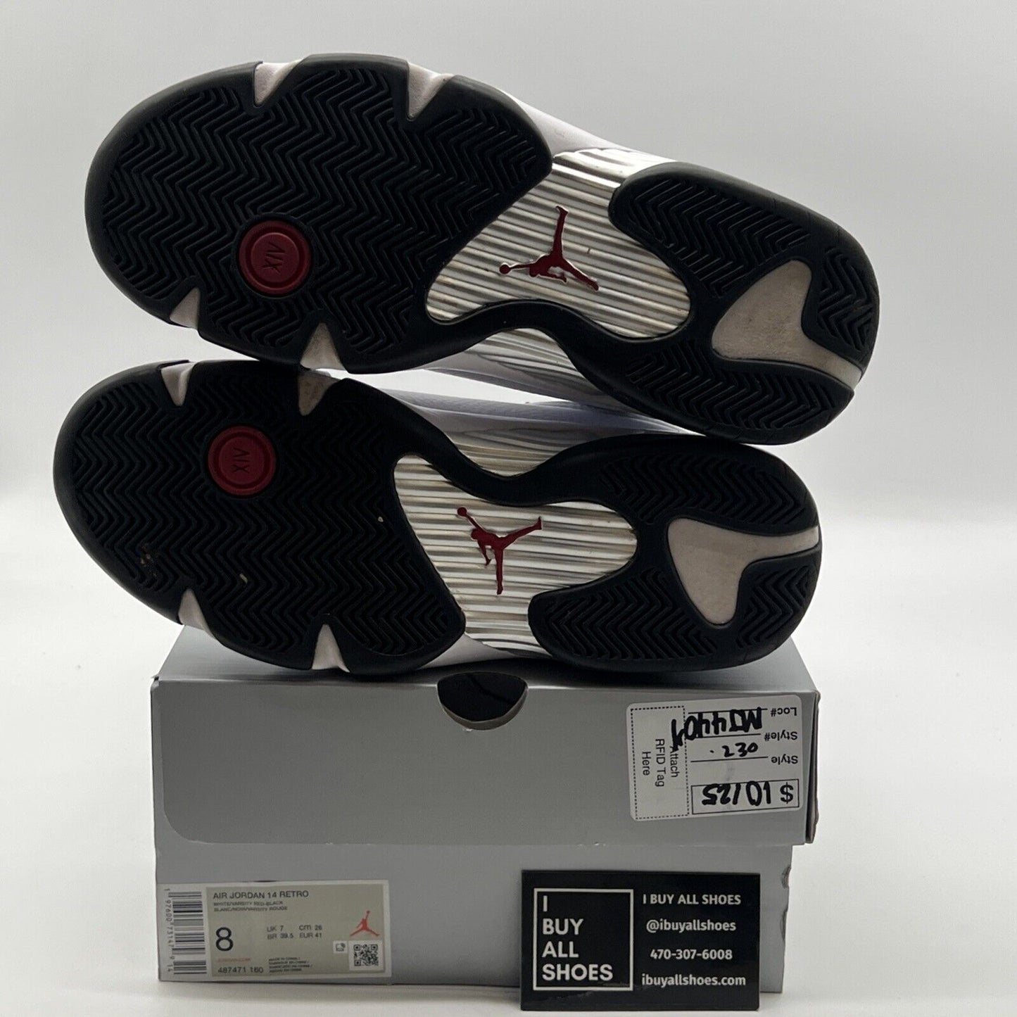 Size 8 - Air Jordan 14 Retro 2024 Black Toe (487471-160)
