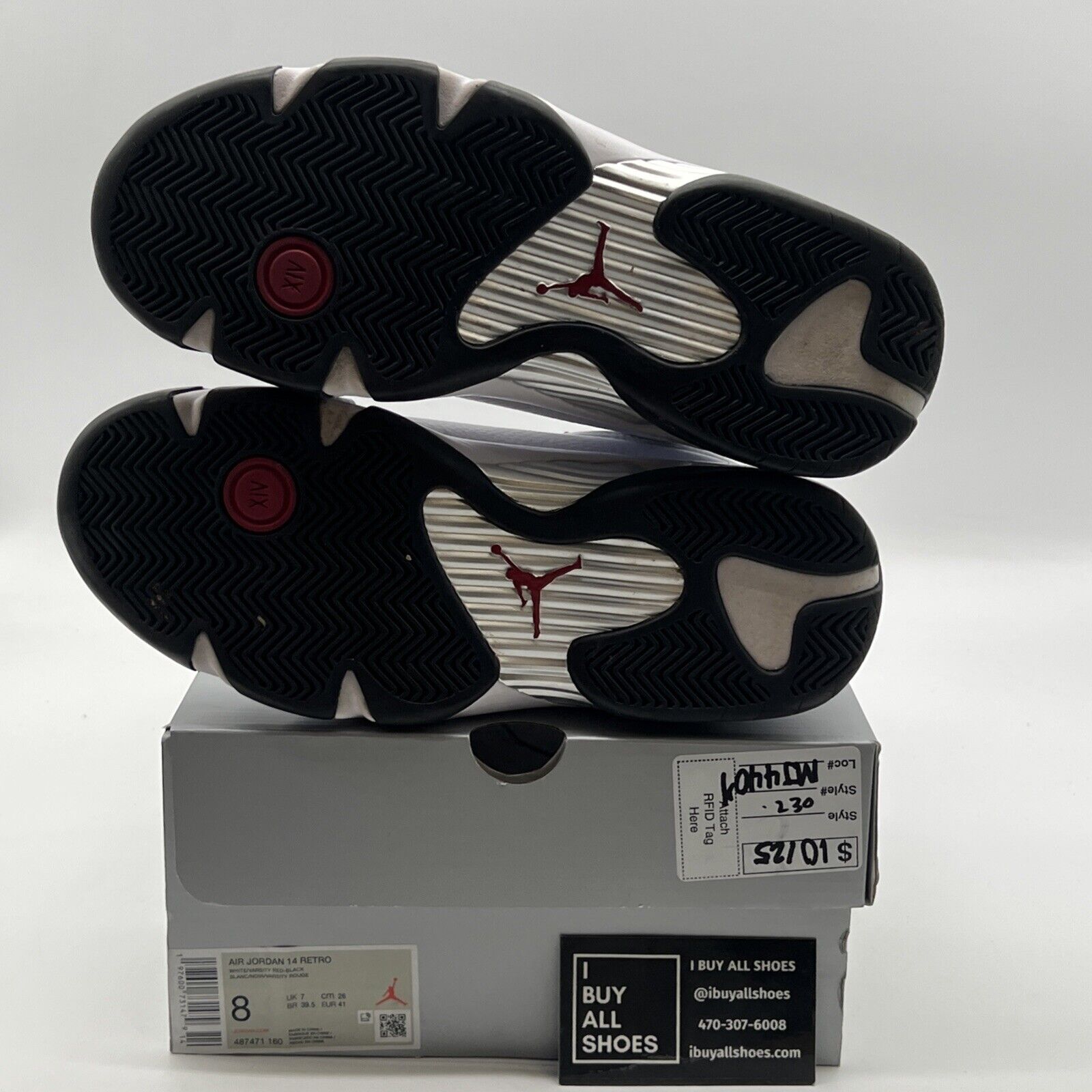 Size 8 - Air Jordan 14 Retro 2024 Black Toe (487471-160)