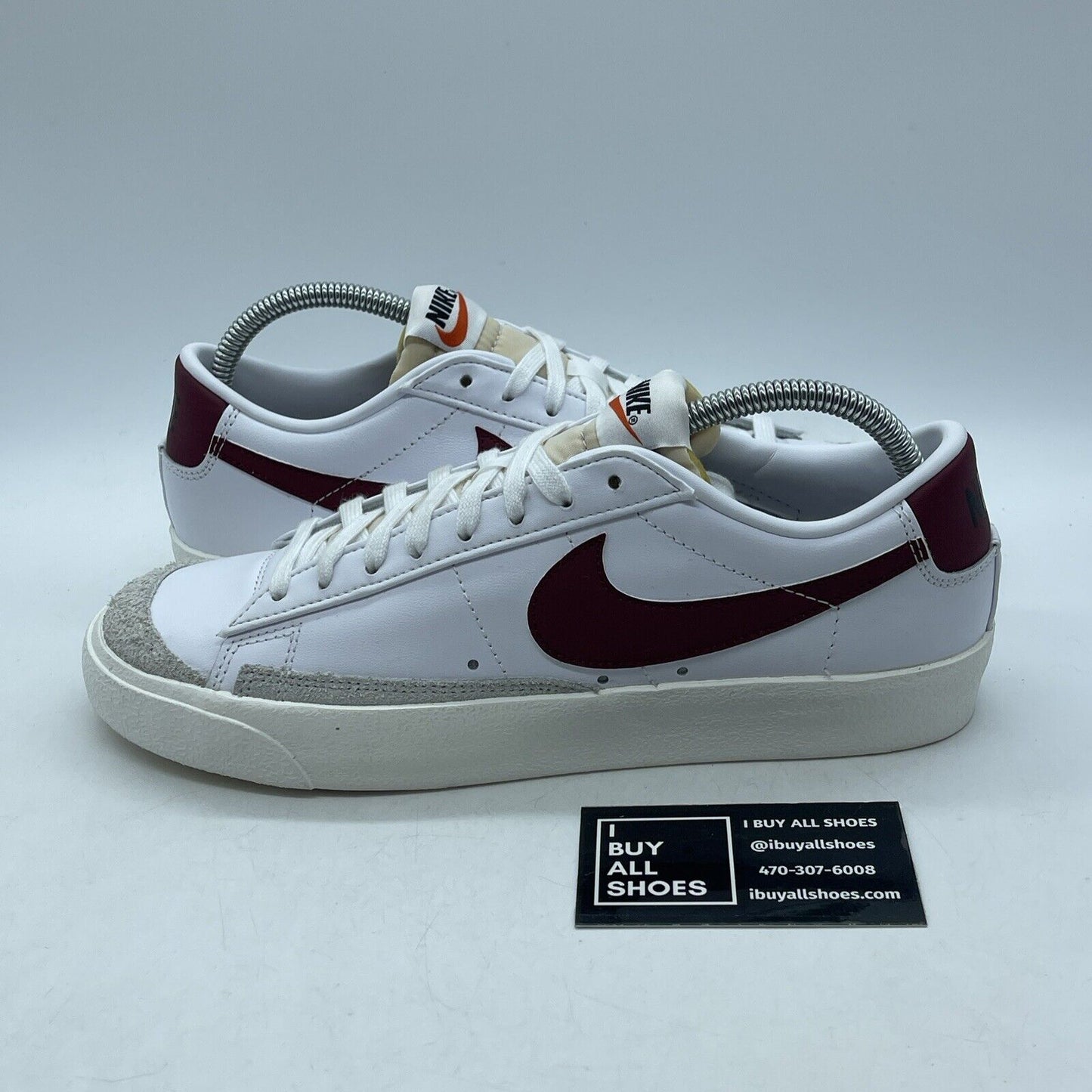 Size 8 - Nike Blazer '77 Vintage Low Team Red Burgundy White Leather -DA6364-102