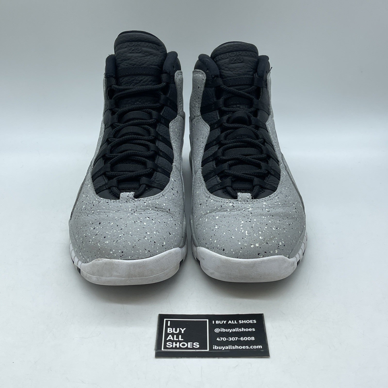 Size 13 - Air Jordan 10 Retro Cement Black Grey Leather (310805-062)