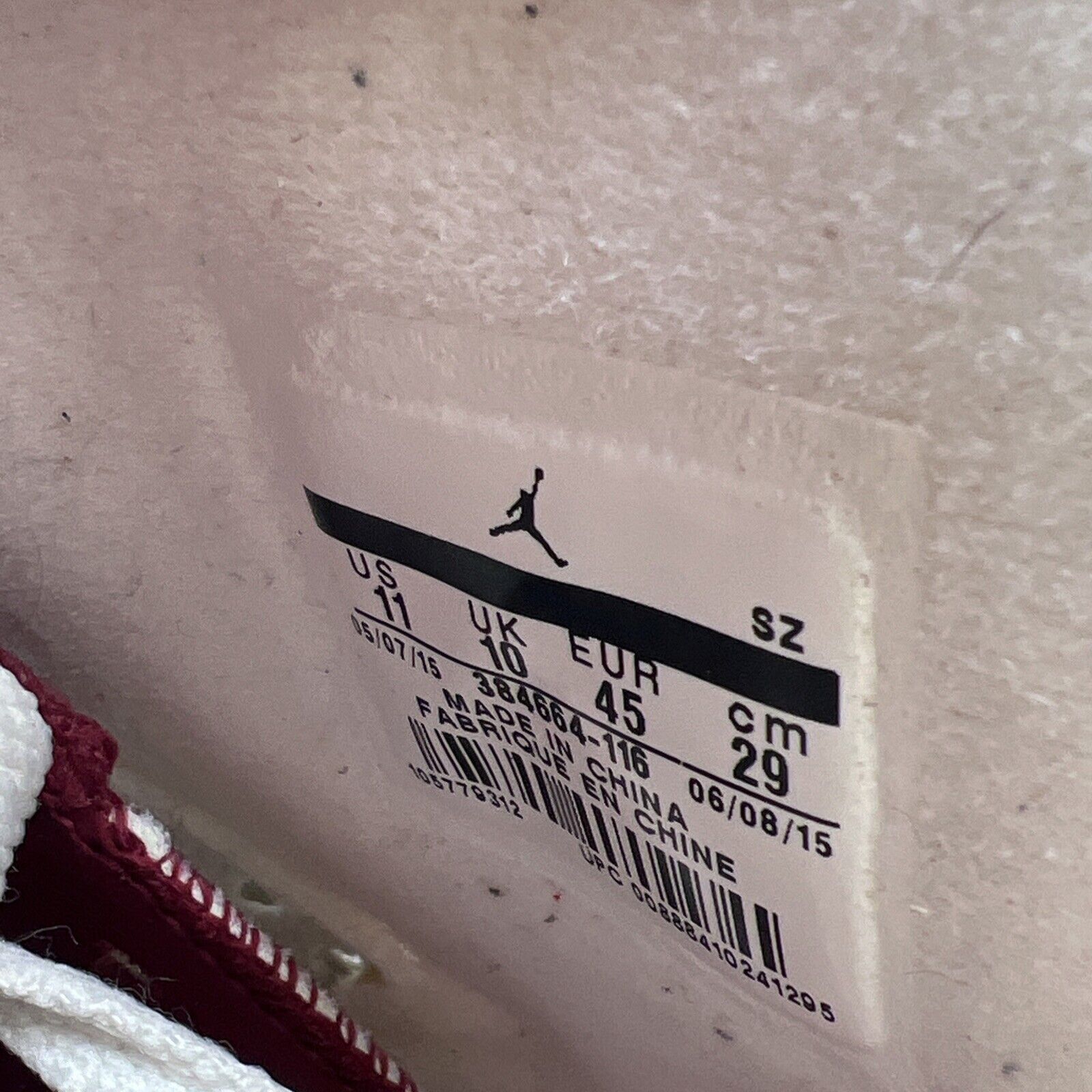 Size 11 - Air Jordan 6 Retro 2015 Maroon (384664-116)