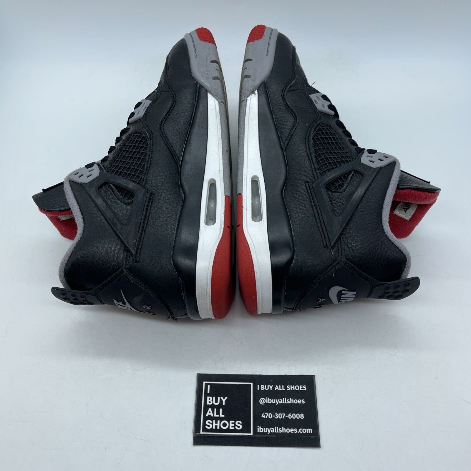 Size 7Y - Air Jordan 4 Retro Bred Reimagined Black Grey Leather (FQ8213-006)