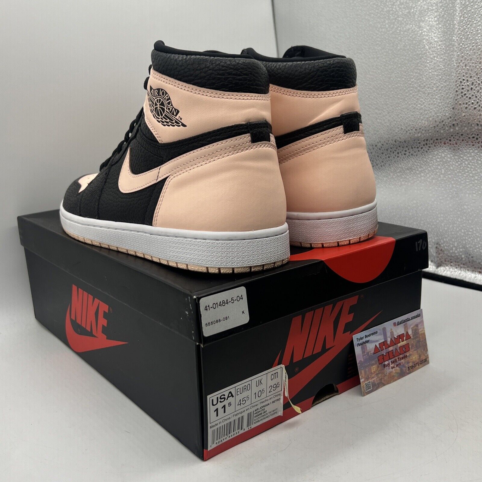 Size 11.5 - Air Jordan 1 Retro OG High Crimson Tint Black Leather (555088-081)